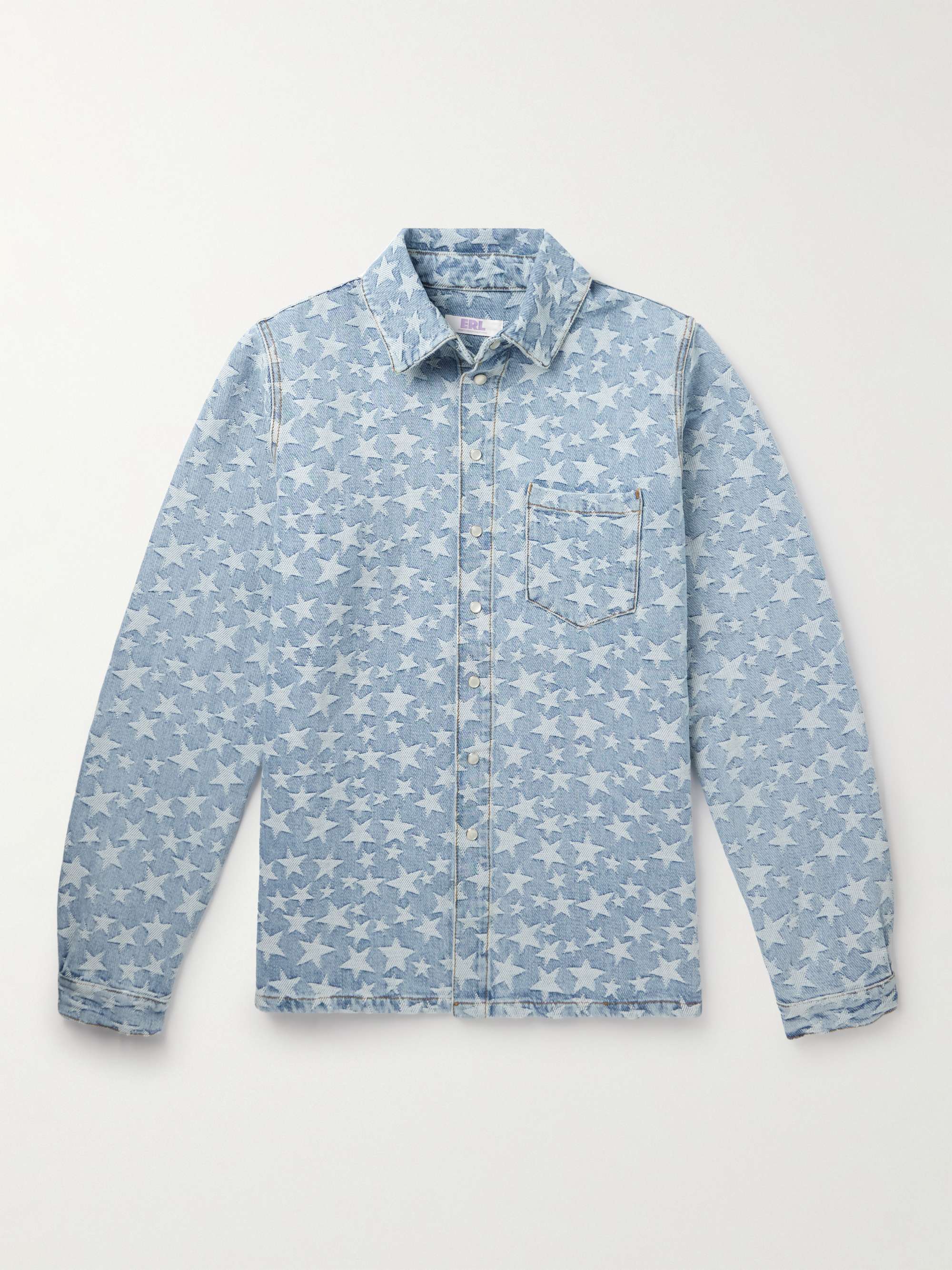 ERL Denim-Jacquard Overshirt for Men