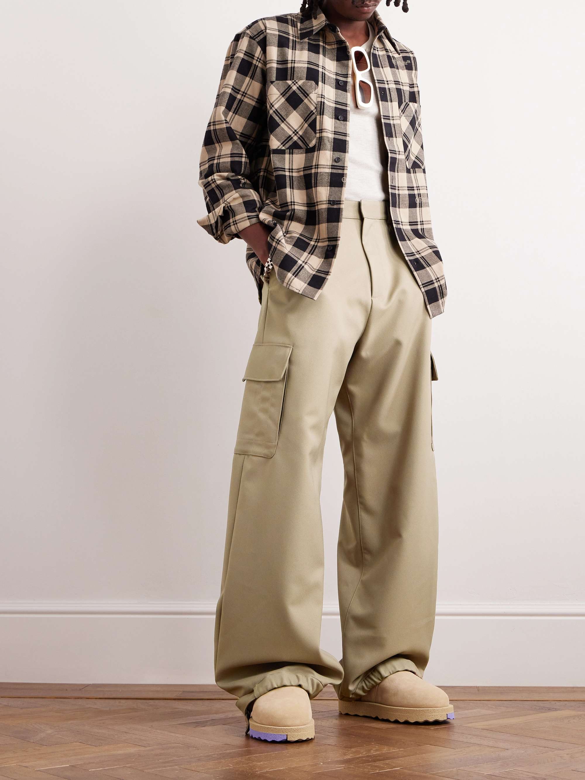 OFF-WHITE Wide-Leg Twill Cargo Trousers for Men