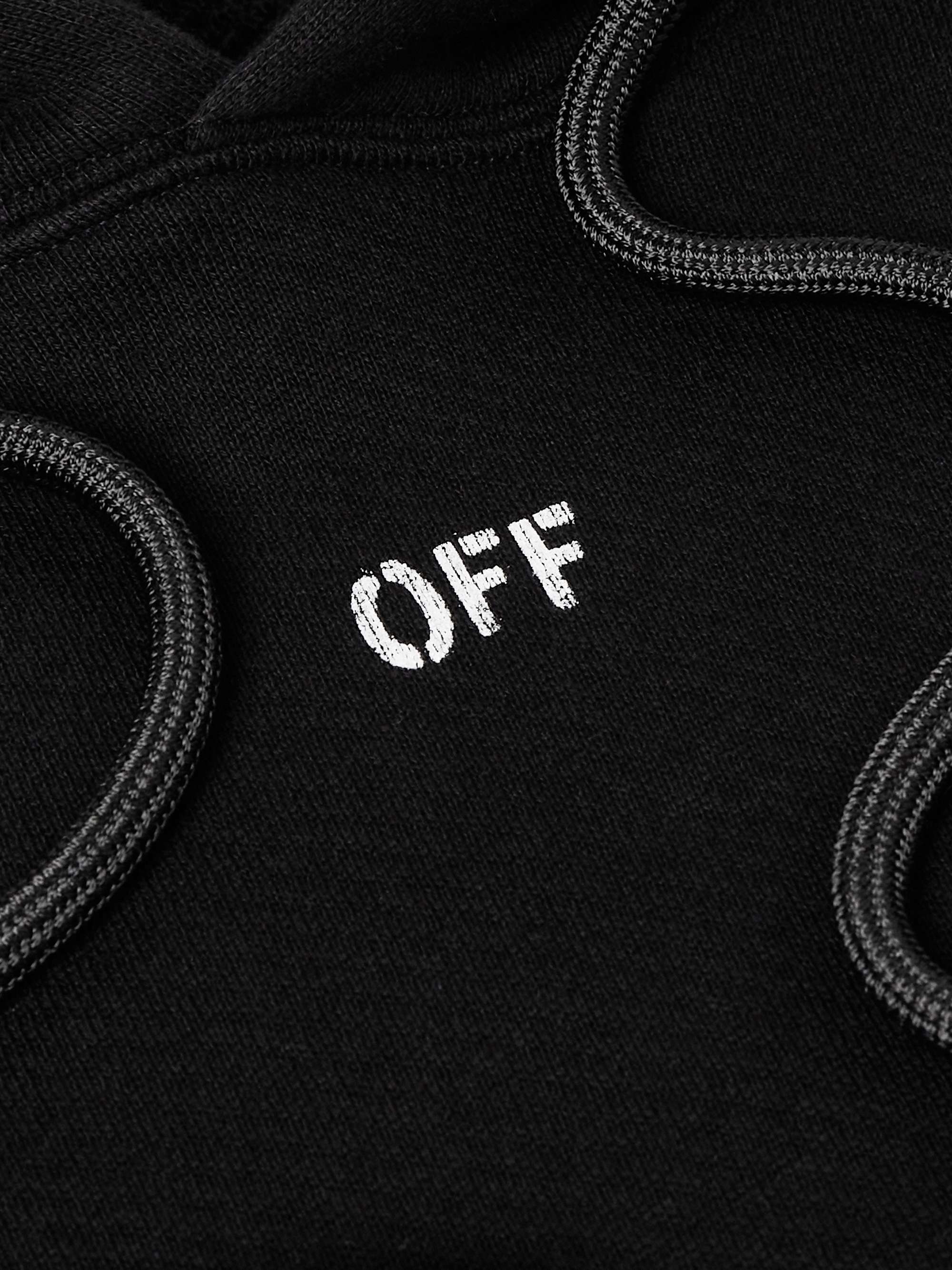 OFF-WHITE Logo-Print Cotton-Jersey Hoodie for Men | MR PORTER