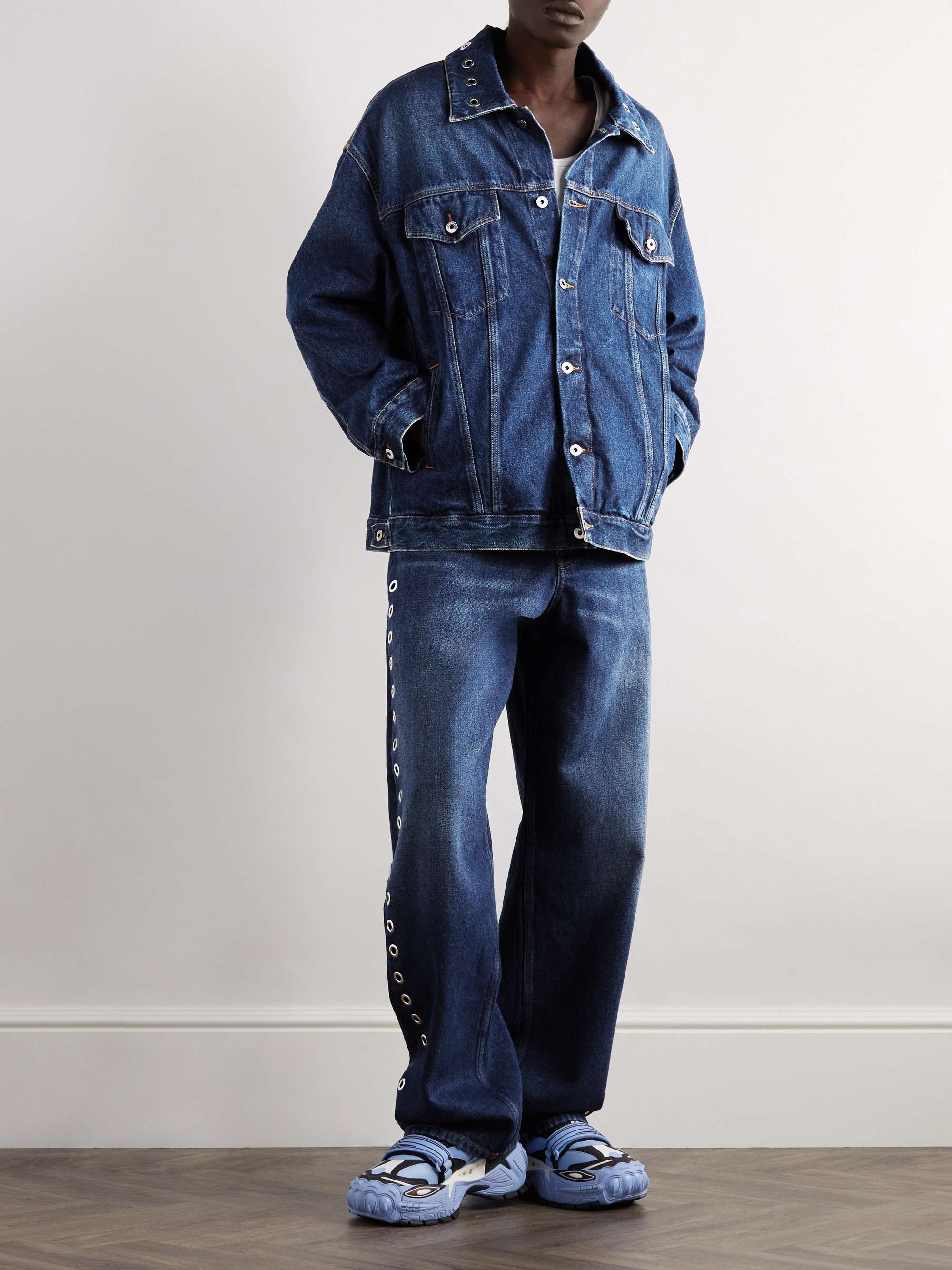 OFF-WHITE Eyelet-Embellished Denim Jacket for Men | MR PORTER