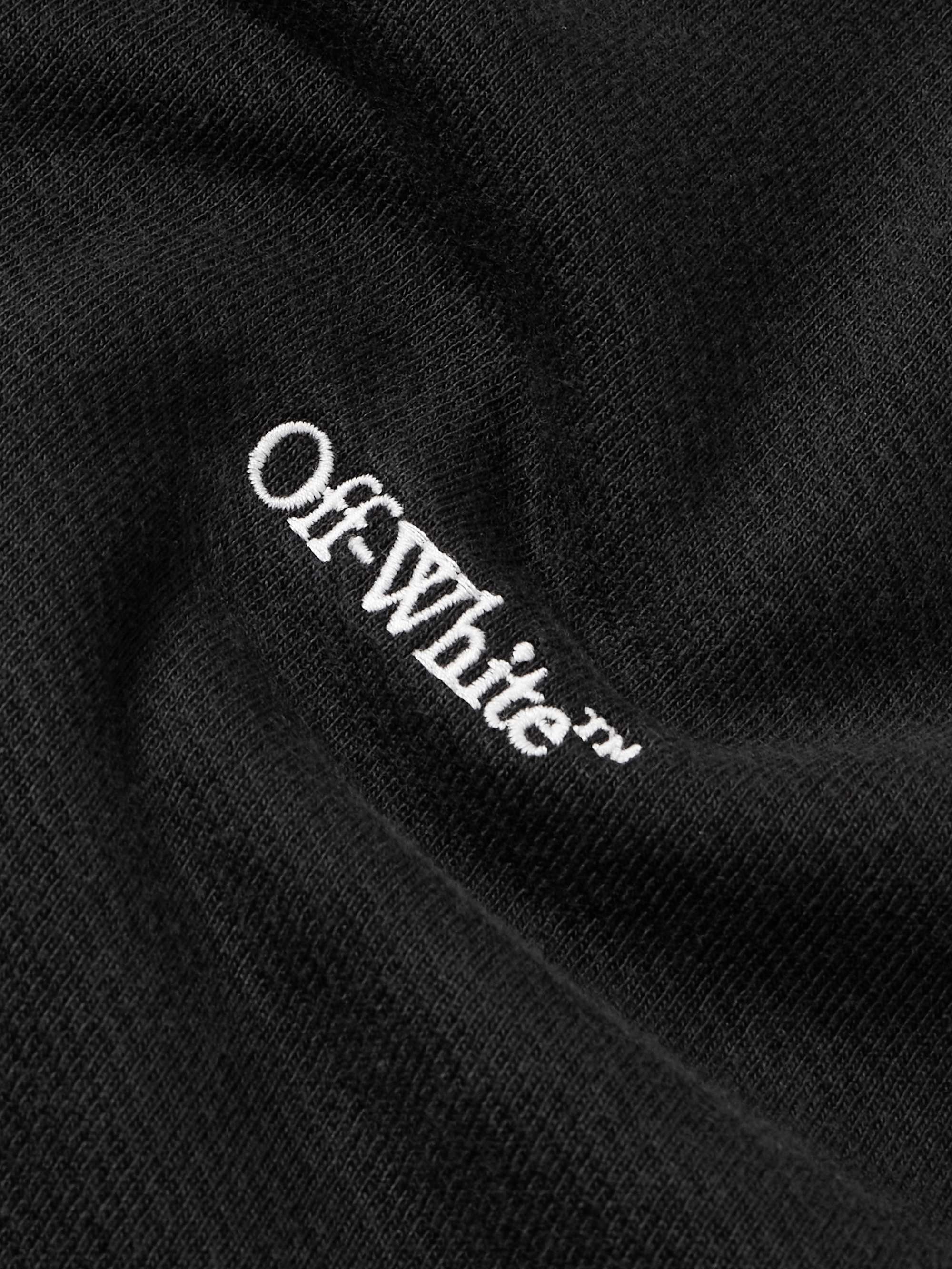 OFF-WHITE Oversized Logo-Embroidered Cotton-Jersey Hoodie for Men | MR ...