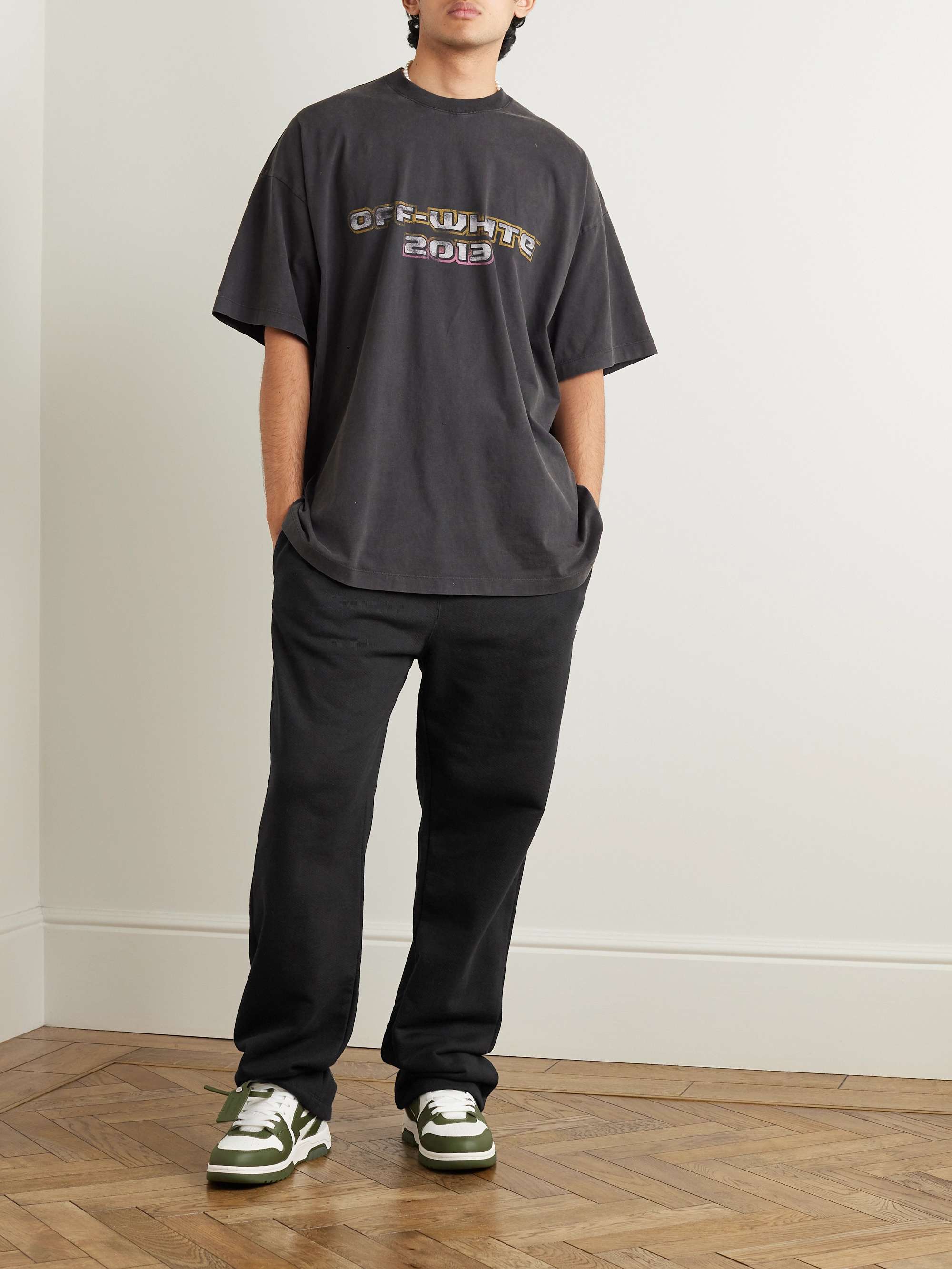 OFF-WHITE Logo-Embroidered Cotton-Jersey Sweatpants for Men | MR PORTER