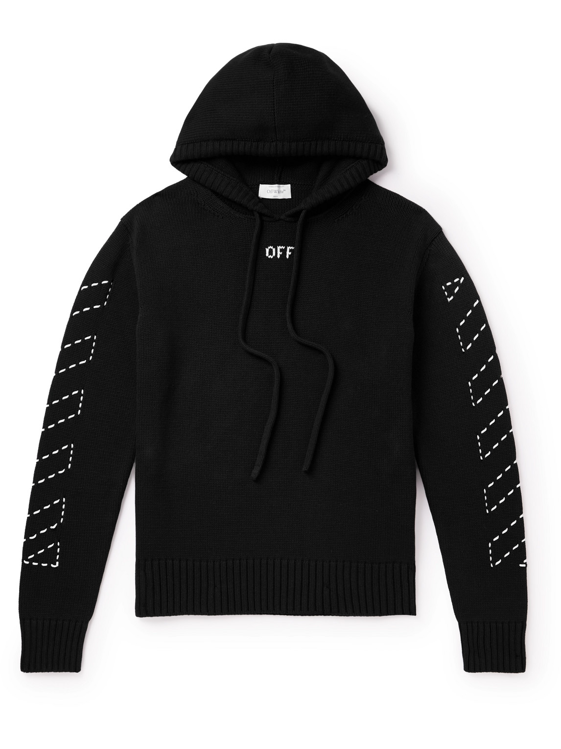 Off-white Off White 'stitch Arr Diags' Hooded Sweater In Black