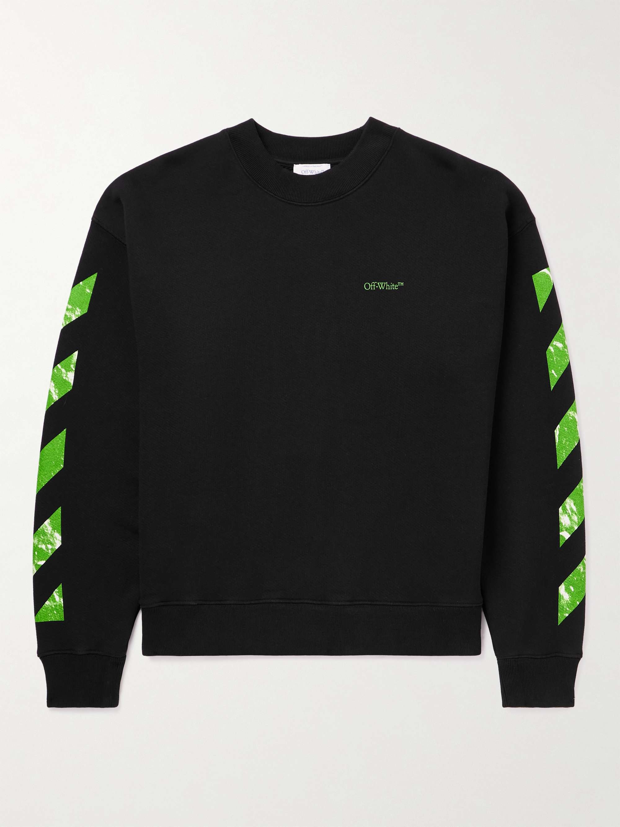 OFF-WHITE Logo-Print Cotton-Jersey Sweatshirt for Men | MR PORTER