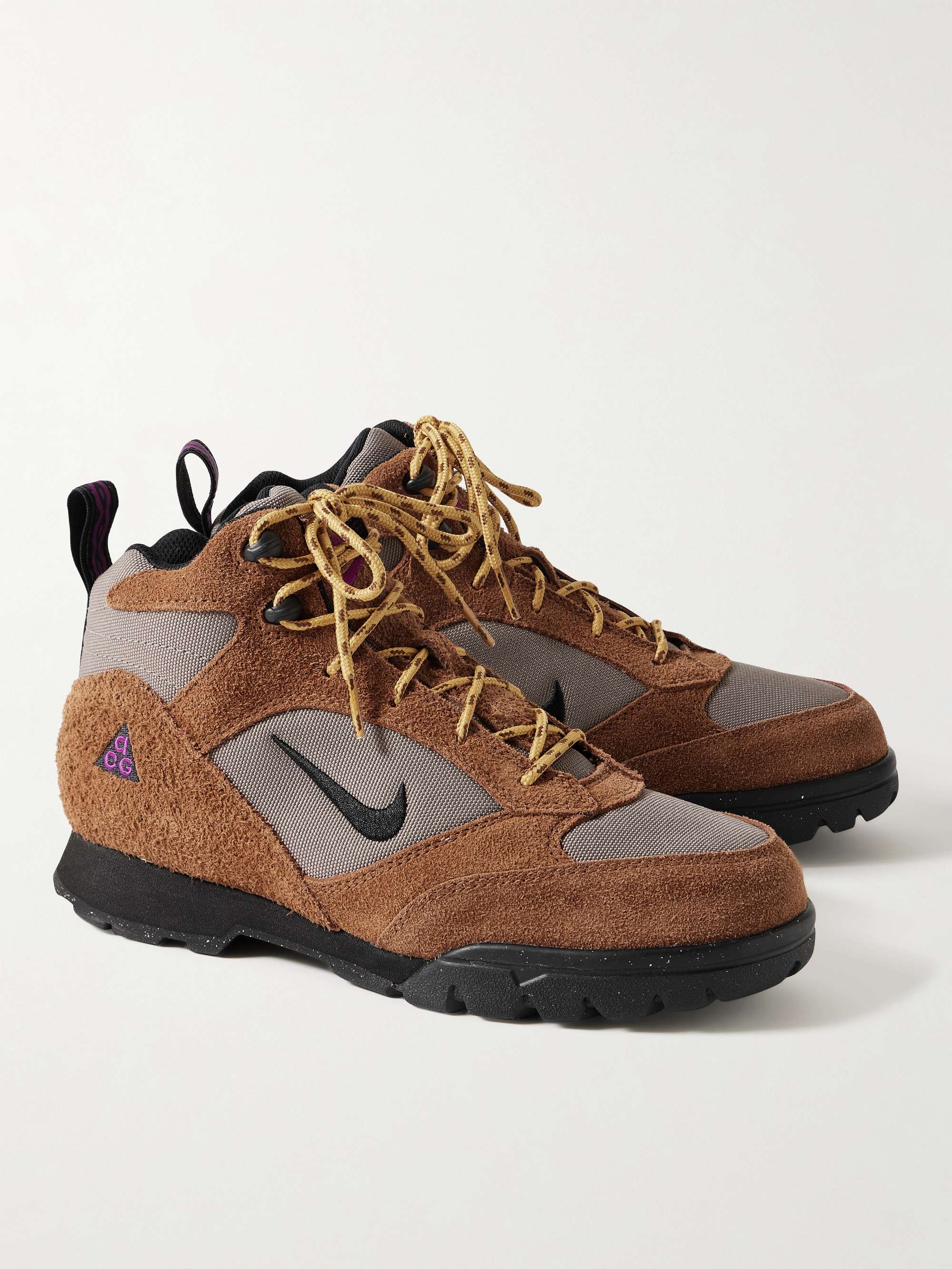NIKE ACG Torre Mid Canvas and Suede Hiking Boots for Men | MR PORTER