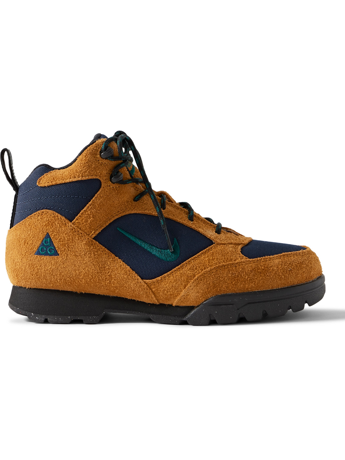 Shop Nike Acg Torre Mid Canvas And Suede Hiking Boots In Brown