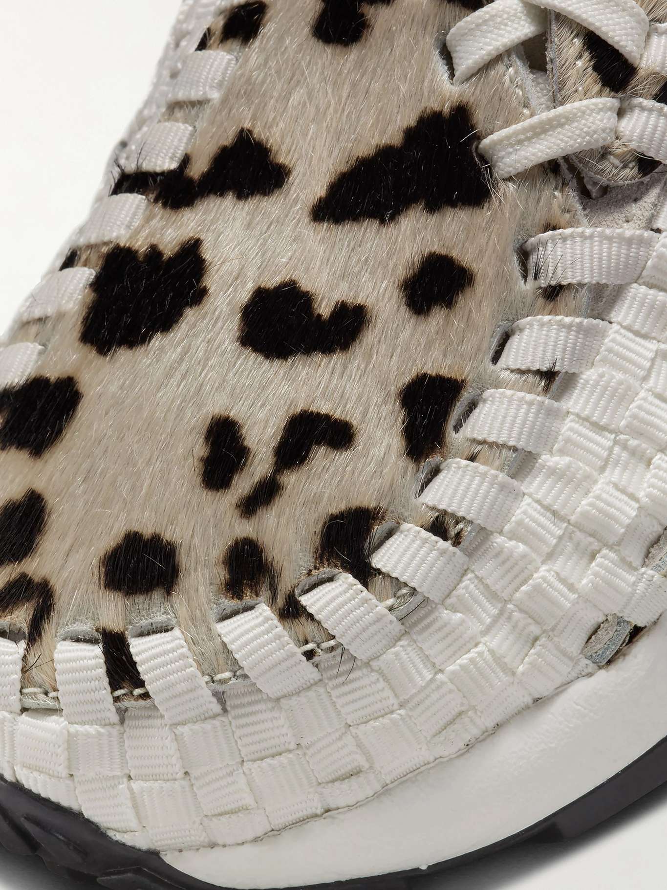 irving mesh and cheetah calf hair stripe sneaker