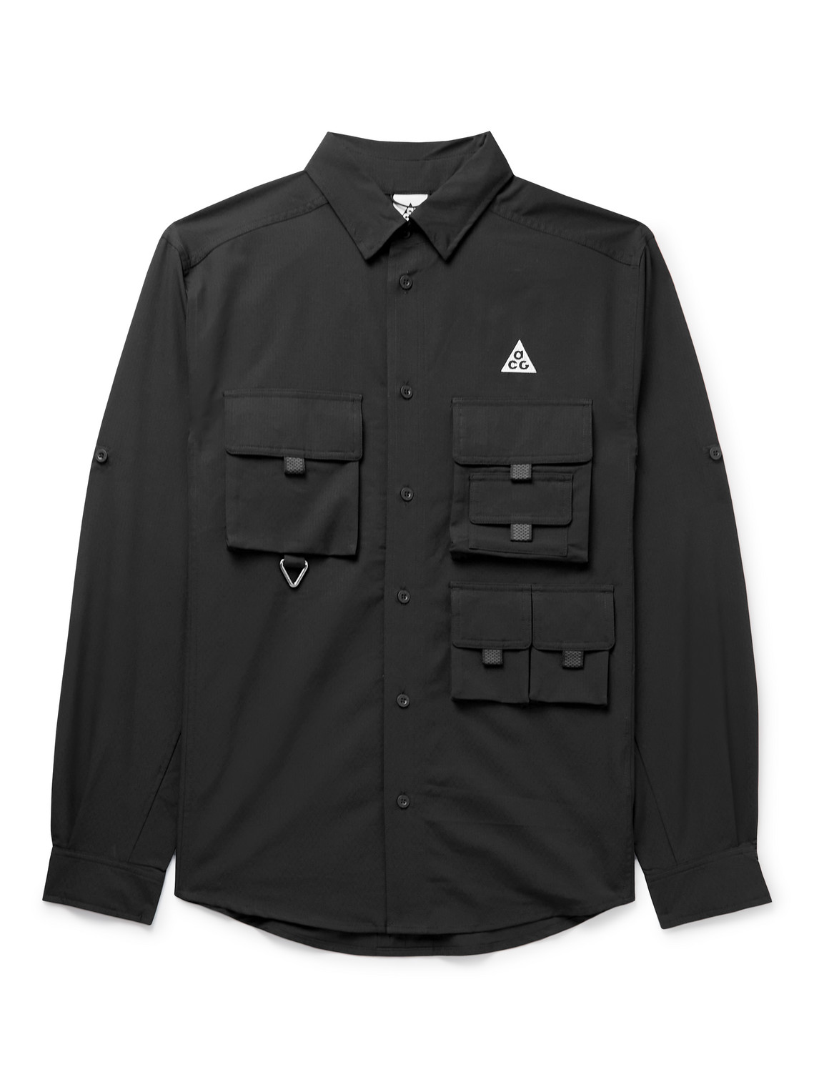 Shop Nike Acg Devastation Trail Logo-embroidered Dri-fit Uv Shirt In Black