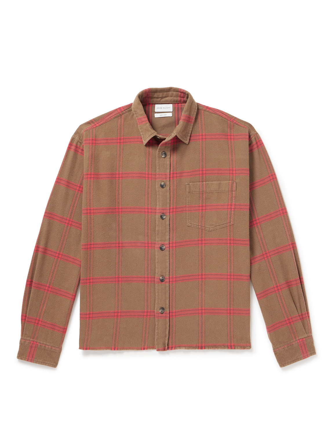 JOHN ELLIOTT HEMI CHECKED COTTON-FLANNEL SHIRT