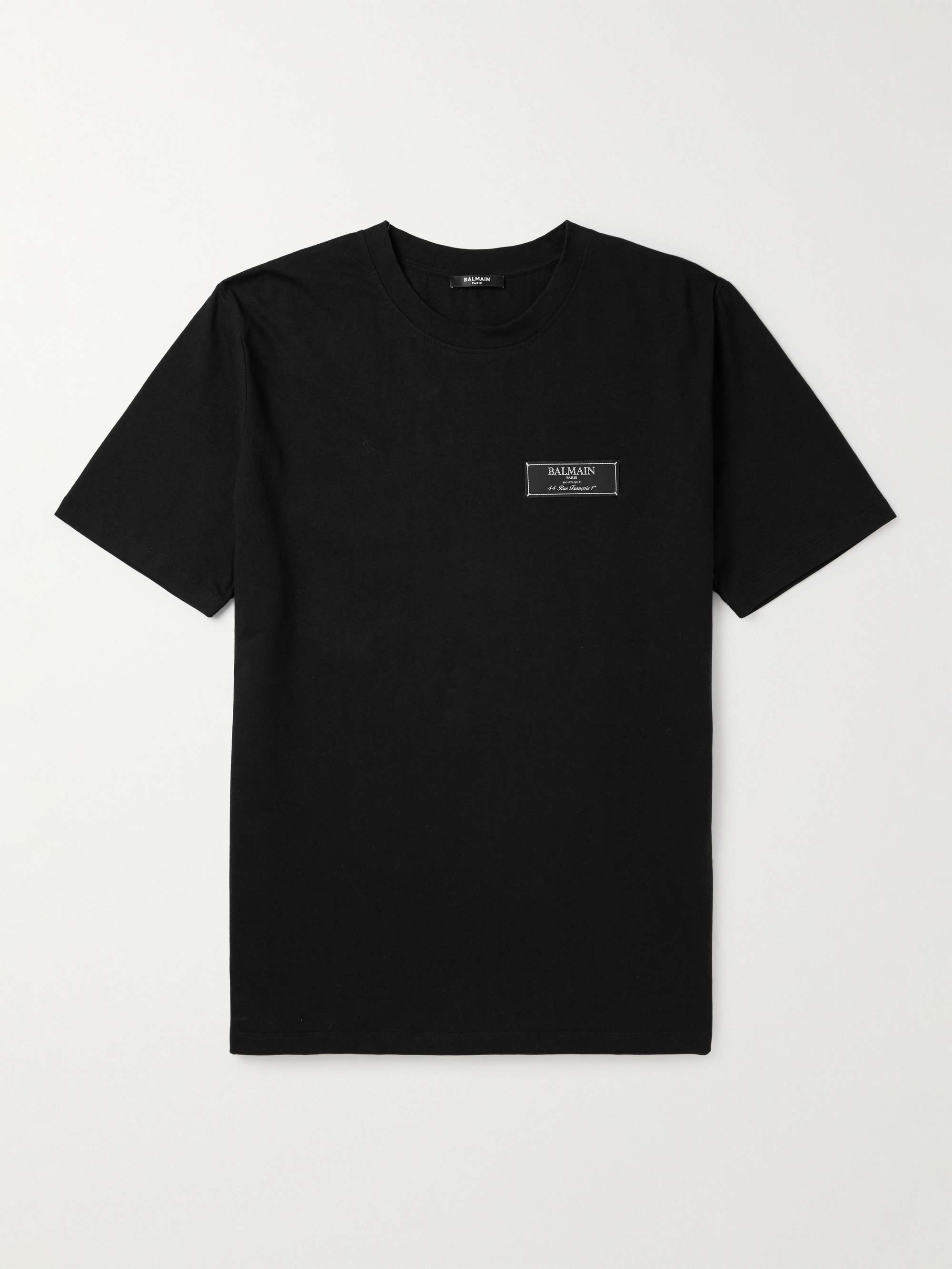 BALMAIN Logo-Appliquéd Cotton-Jersey T-Shirt for Men | MR PORTER