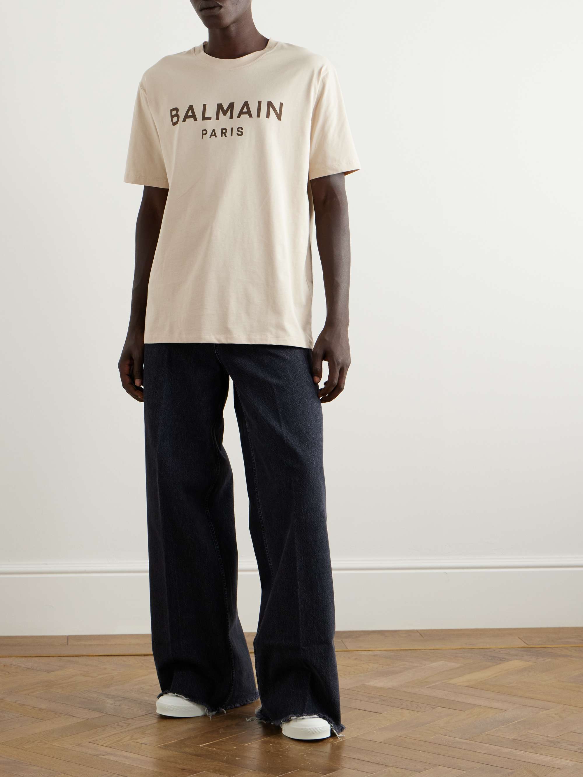 BALMAIN Logo-Print Cotton-Jersey T-Shirt for Men | MR PORTER