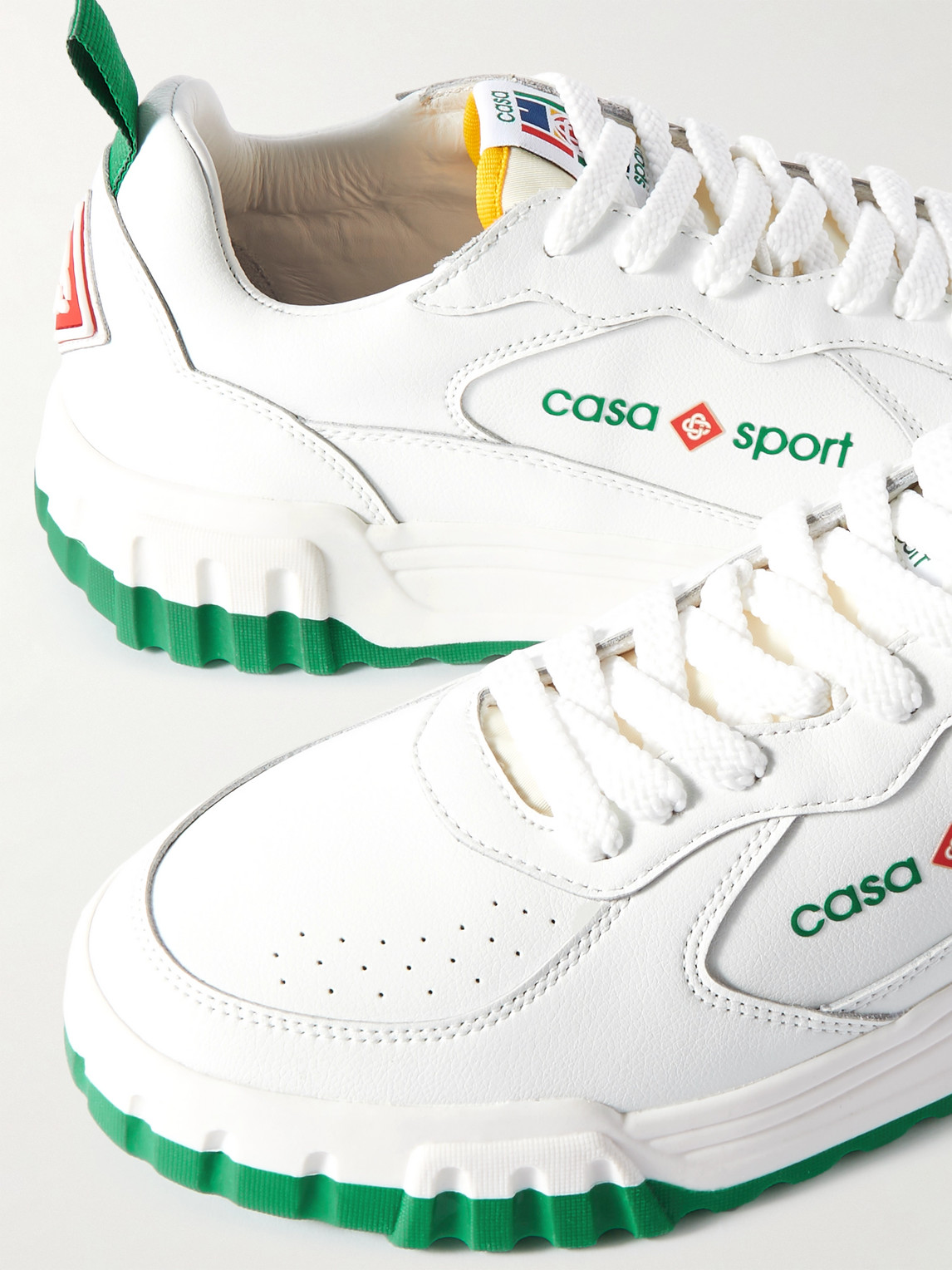 Shop Casablanca The Court Leather Sneakers In White