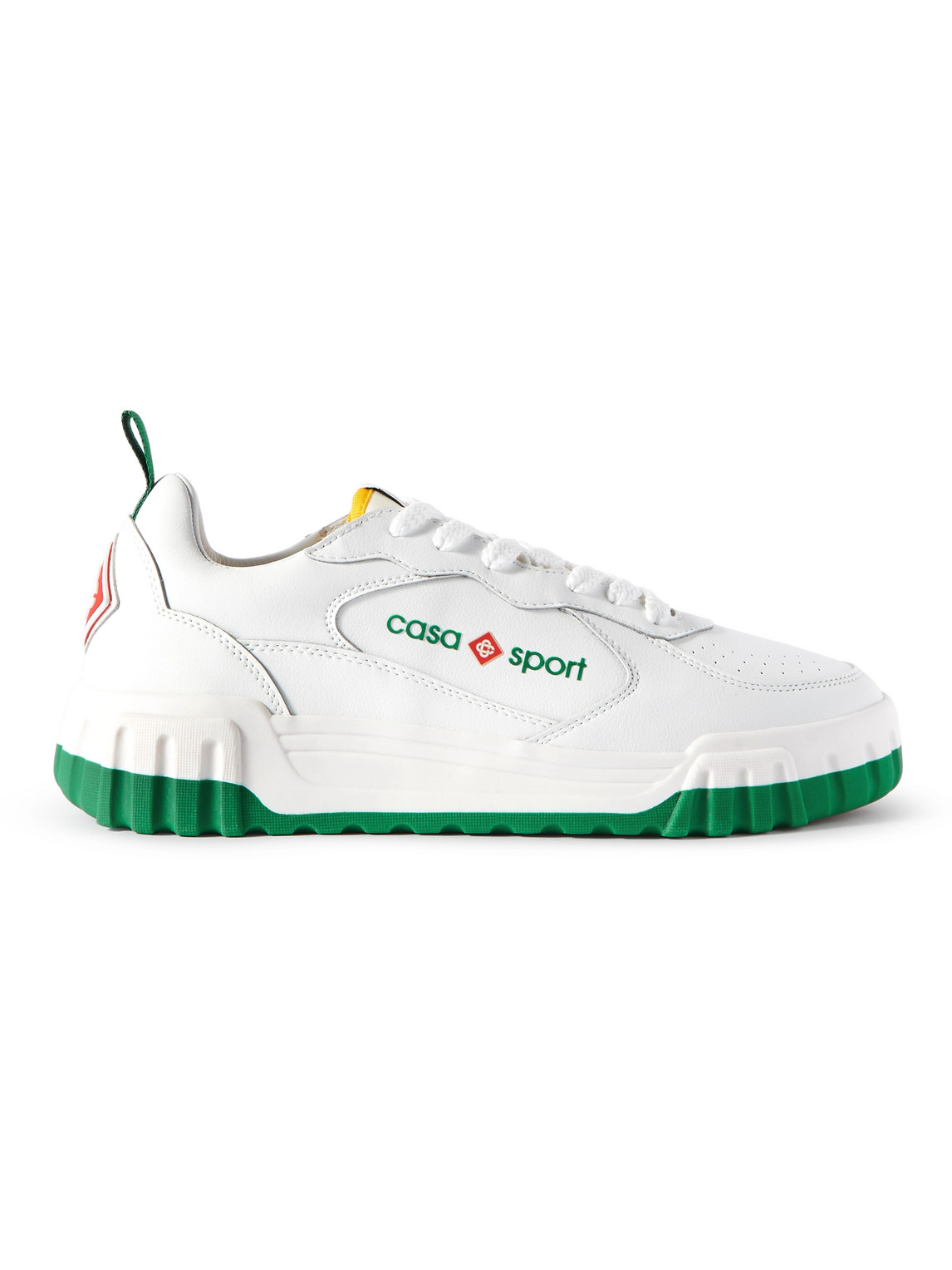 Shop Casablanca The Court Leather Sneakers In White