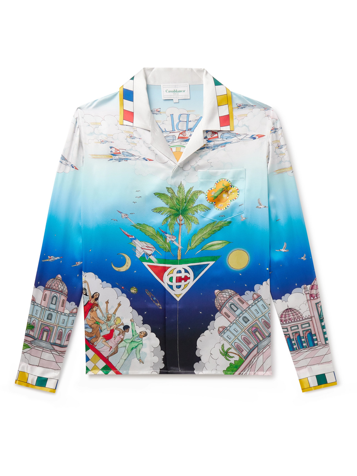 Casablanca Le Dimension Illustration Style-print Shirt In White