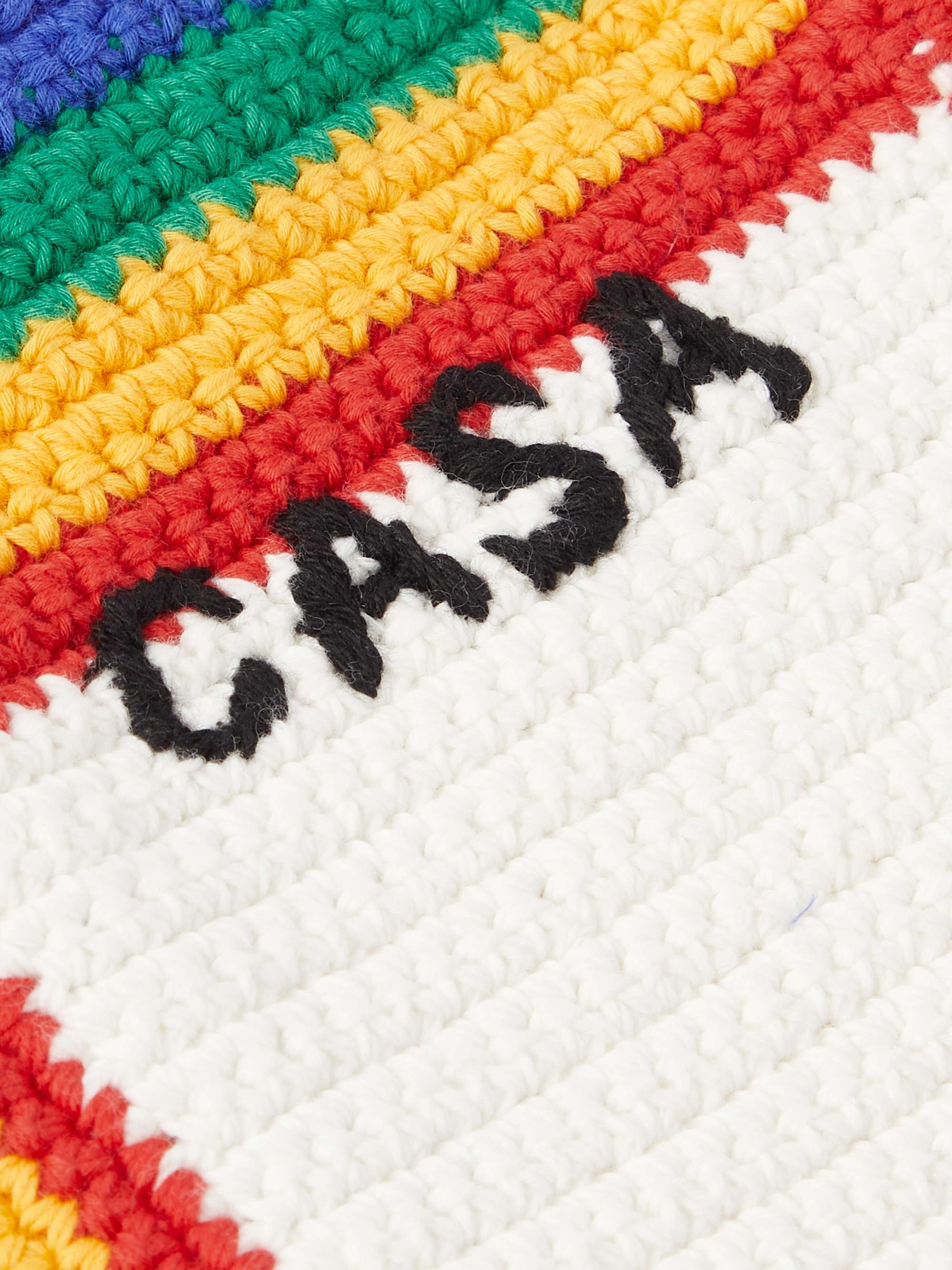 CASABLANCA Mini Rainbow Crochet Tote Bag