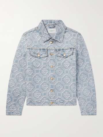 Louis Vuitton Monogram-Trim Cropped Denim Jacket