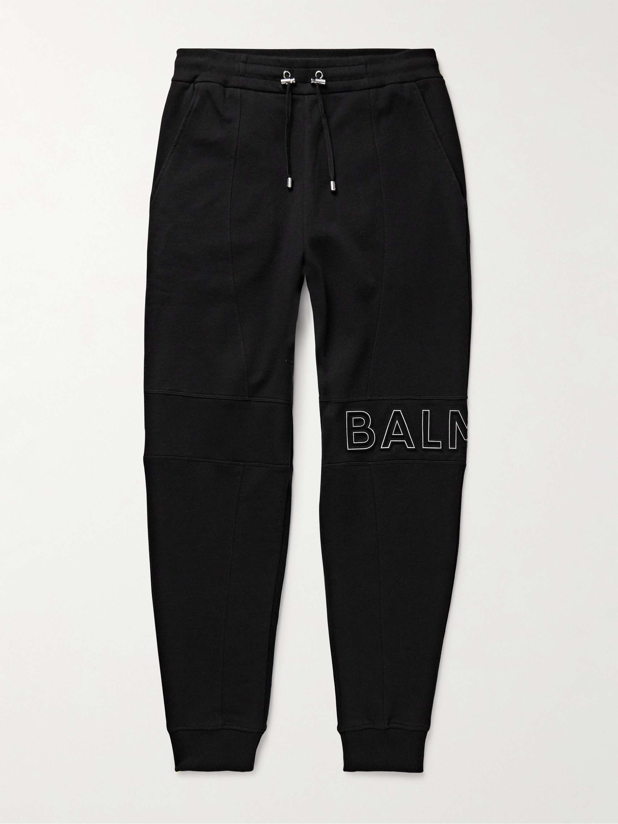 Cotton sweatpants with Balmain Paris logo black - Men