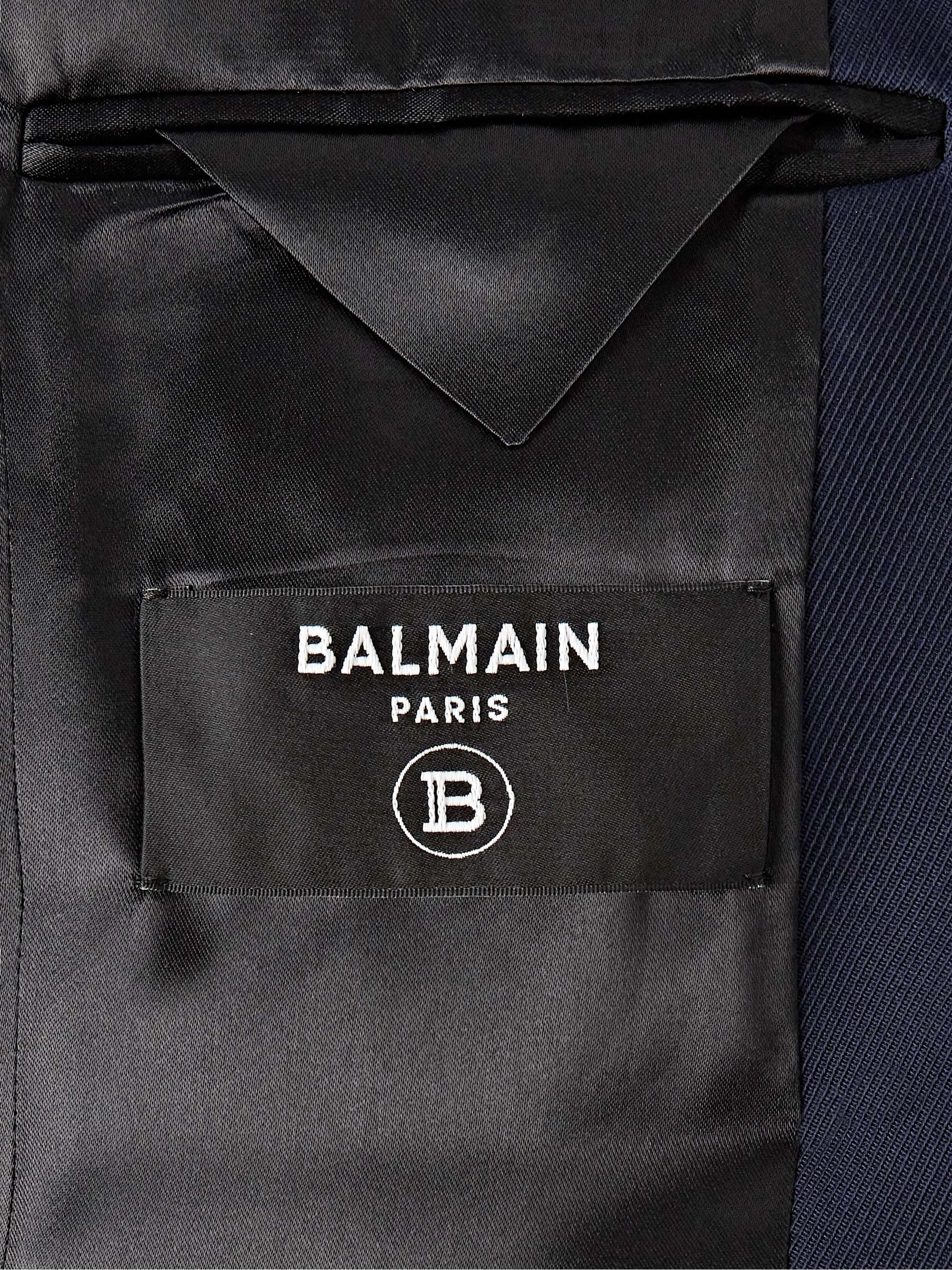 BALMAIN Slim-Fit Button-Embellished Wool-Twill Blazer for Men | MR PORTER