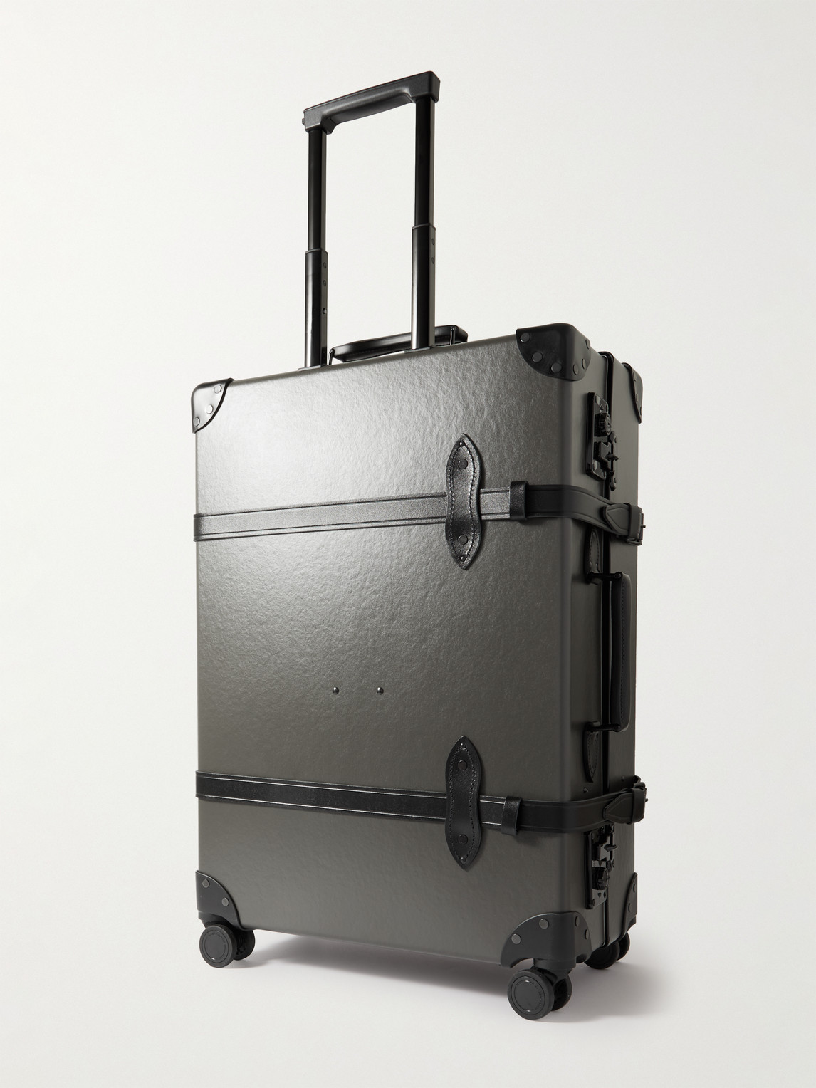 Shop Globe-trotter Centenary 30&quot; Leather-trimmed Suitcase In Gray