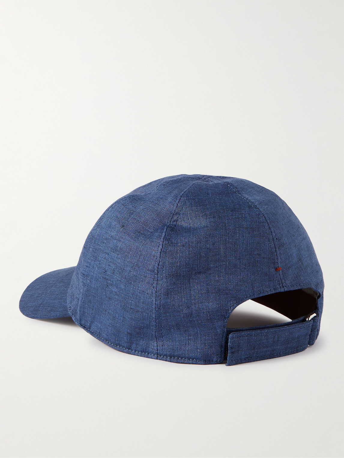 Shop Loro Piana Logo-embroidered Linen Baseball Cap In Blue