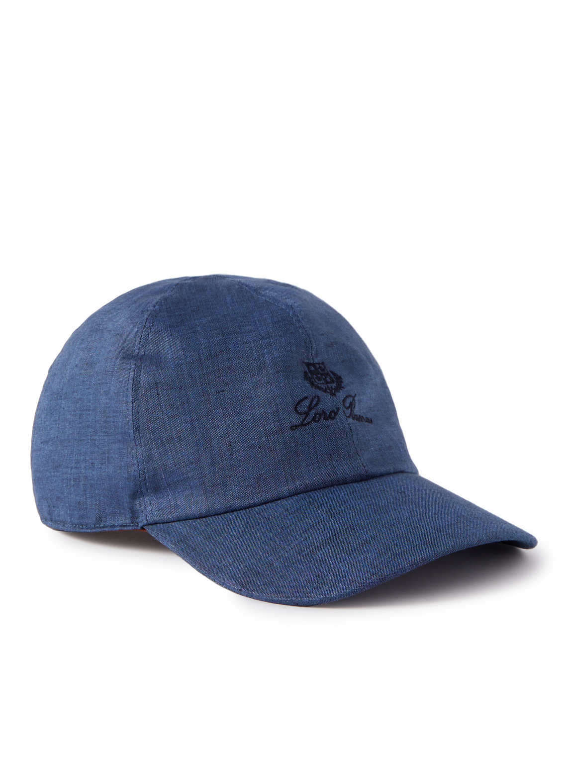 Loro Piana Baseball Linen Cap In Blue