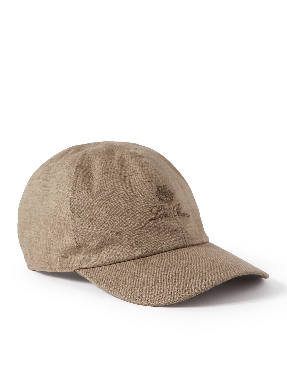 LORO PIANA LOGO-EMBROIDERED LINEN BASEBALL CAP