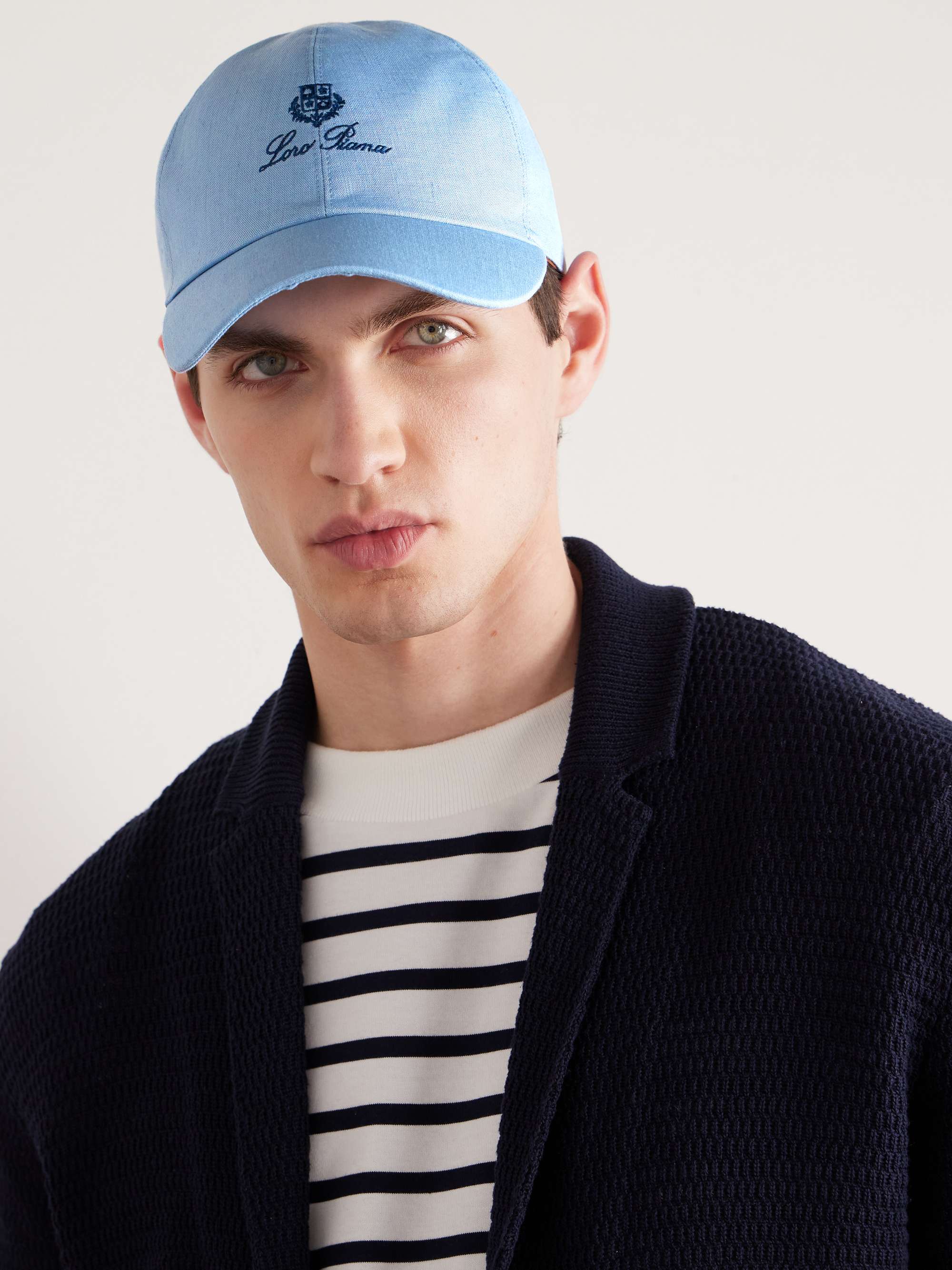 LORO PIANA Logo-Embroidered Linen Baseball Cap for Men | MR PORTER