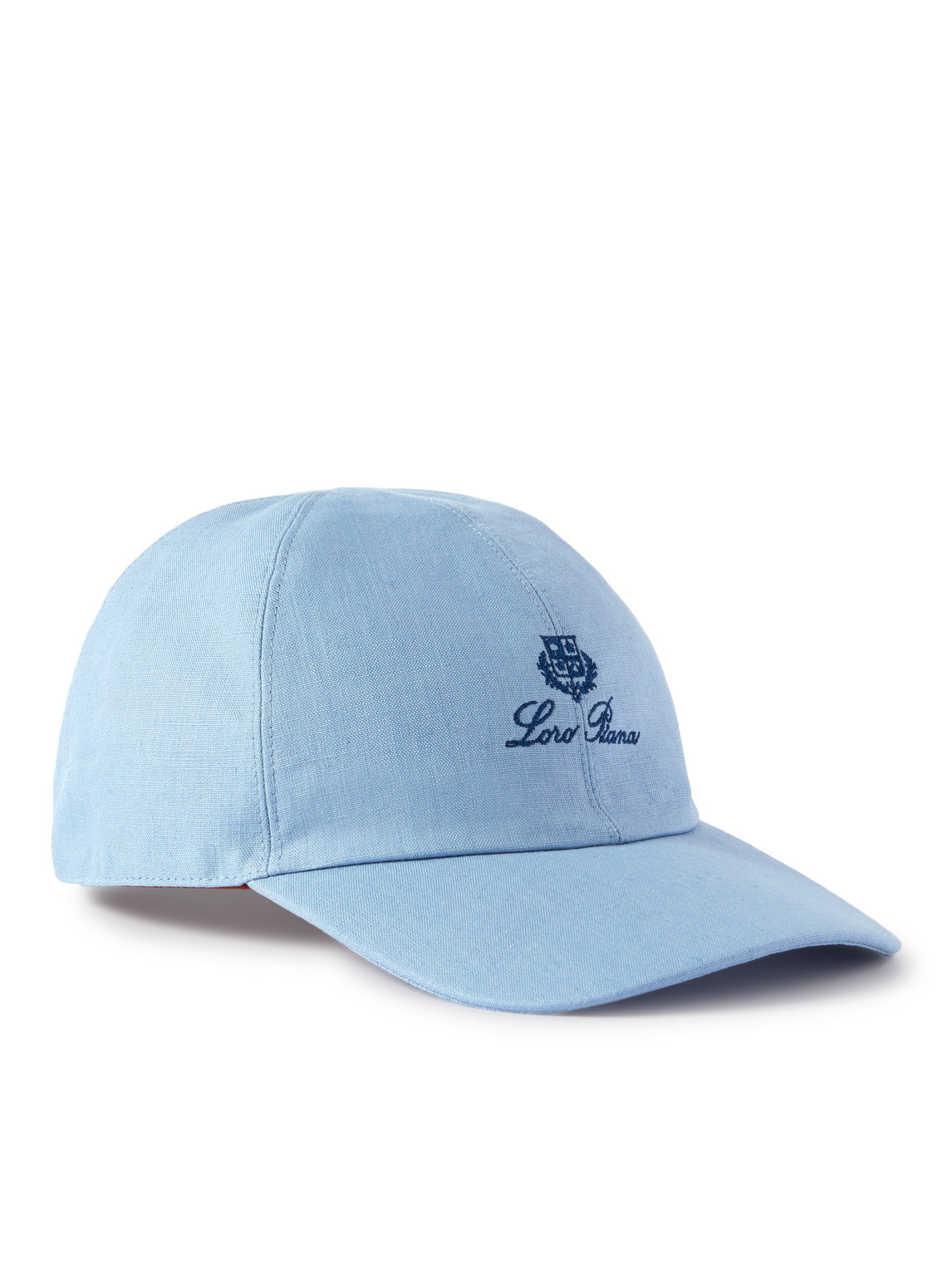 Loro Piana Logo-embroidered Linen Baseball Cap In Blue
