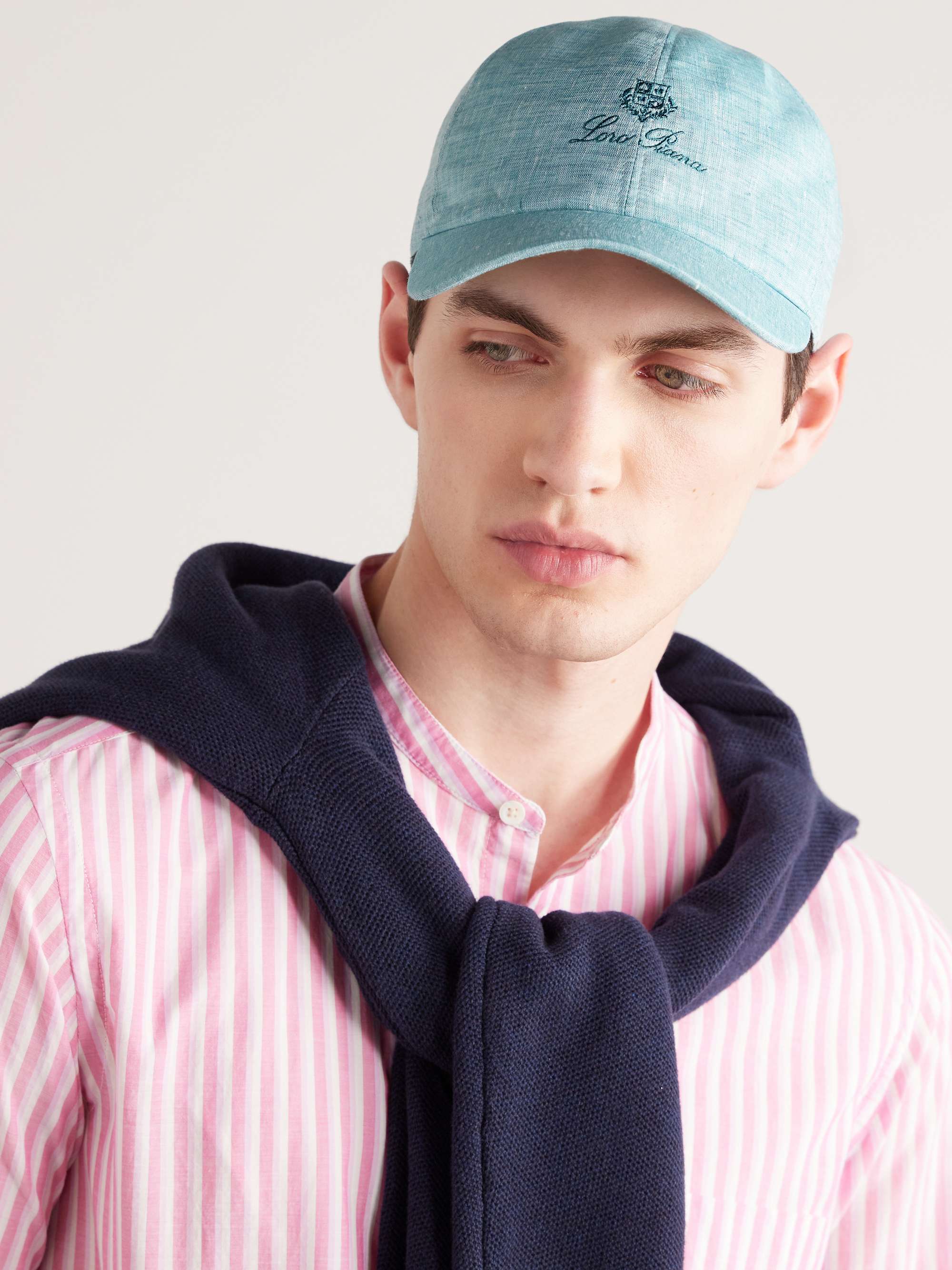 LORO PIANA Logo-Embroidered Linen Baseball Cap | MR PORTER