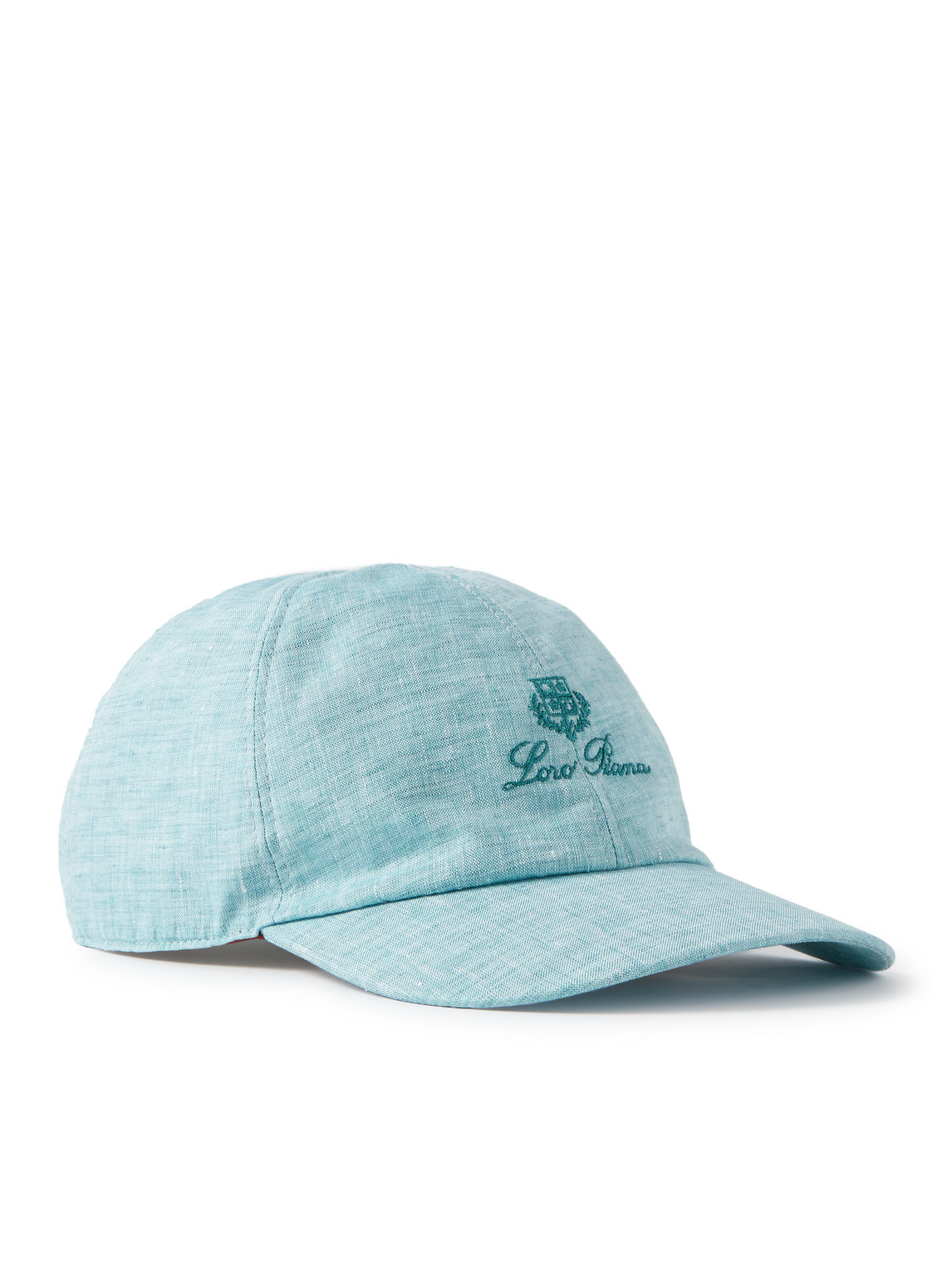 Loro Piana Logo-embroidered Linen Baseball Cap In Blue