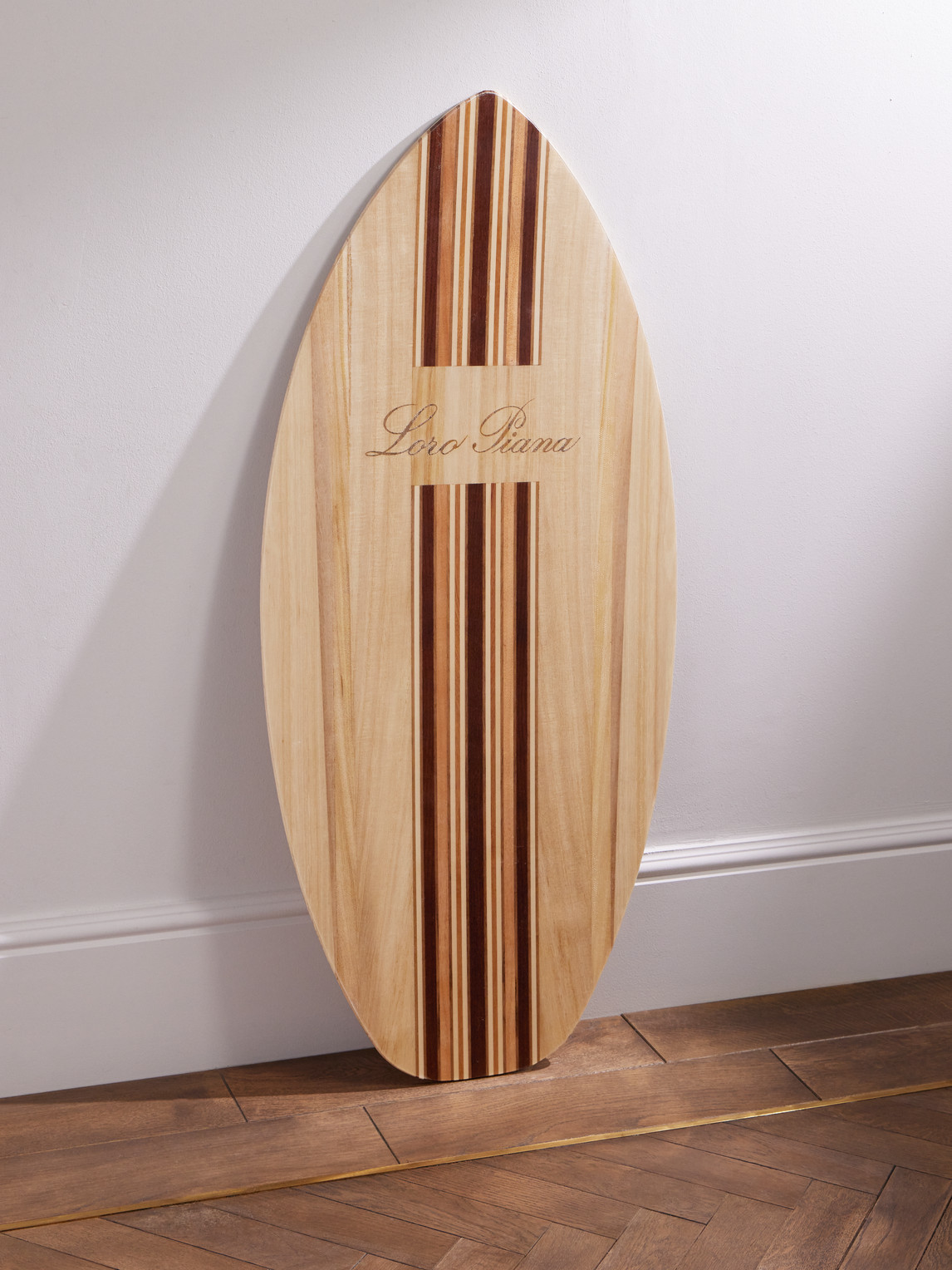 Loro Piana Logo-Print Striped Wooden Skimboard - Men