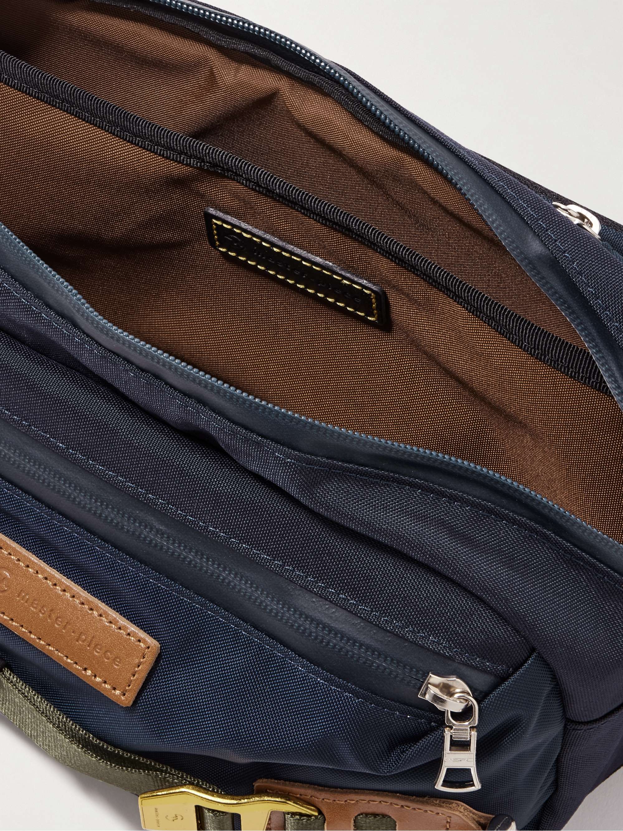 MASTERPIECE Potential LogoAppliquéd Leather and bingTrimmed