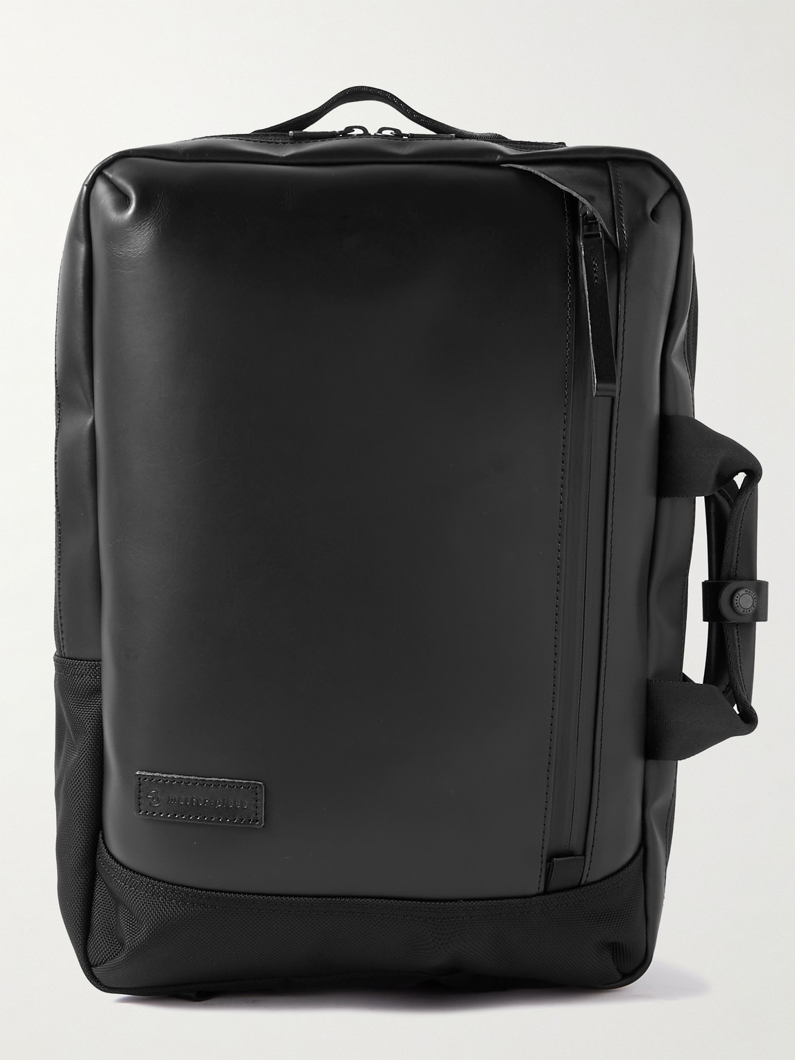 Master-piece Slick Logo-appliquéd Cordura® Ballistic And Leather Backpack In Black