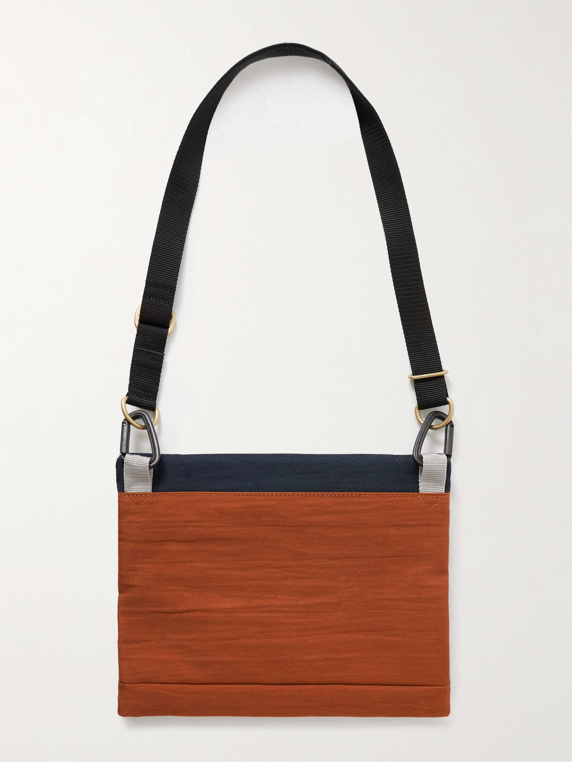 MASTER-PIECE Link Sakosh Leather-Trimmed Nylon-Twill Messenger Bag