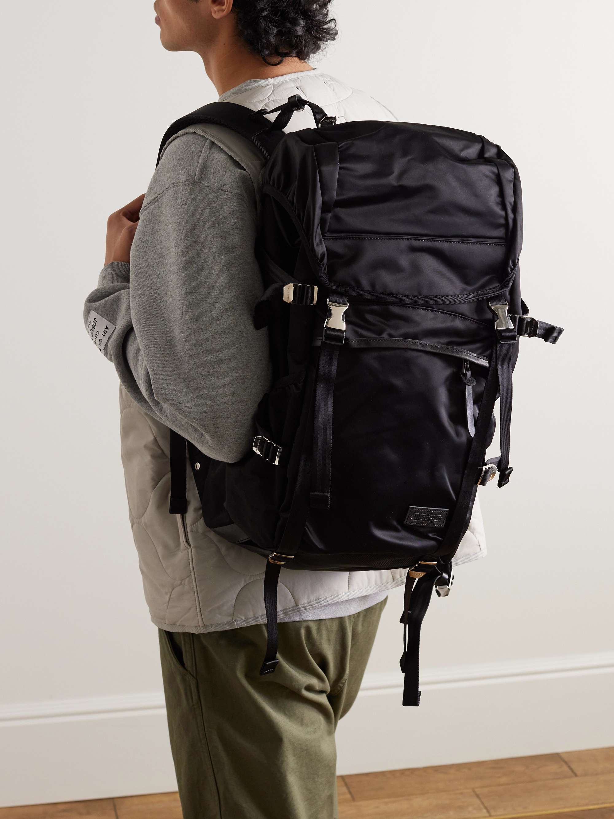 MASTER-PIECE Leather-Trimmed Nylon-Twill Backpack for Men | MR PORTER