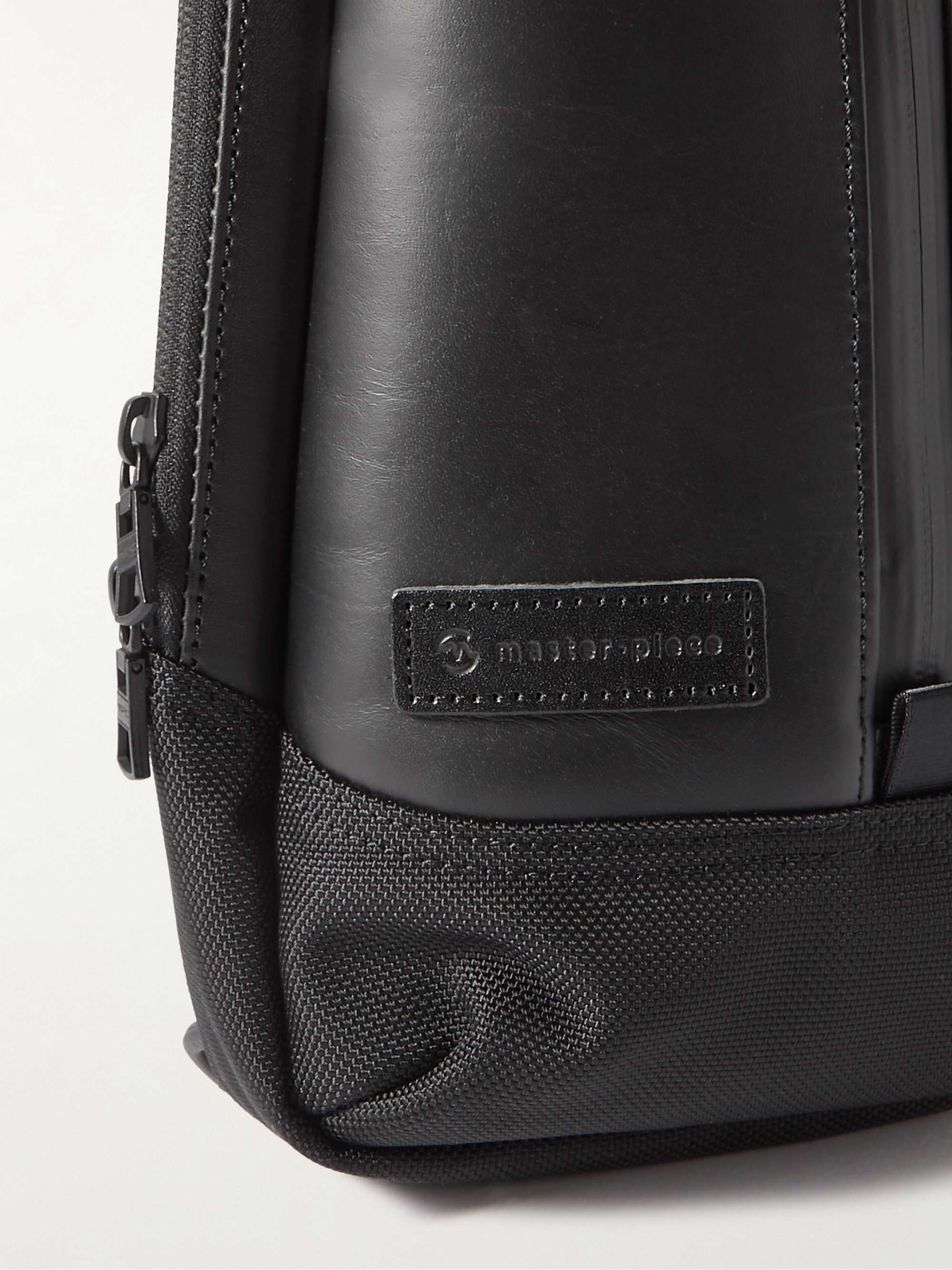 MASTER-PIECE Slick Logo-Appliquéd Leather and CORDURA® Barastec Nylon ...