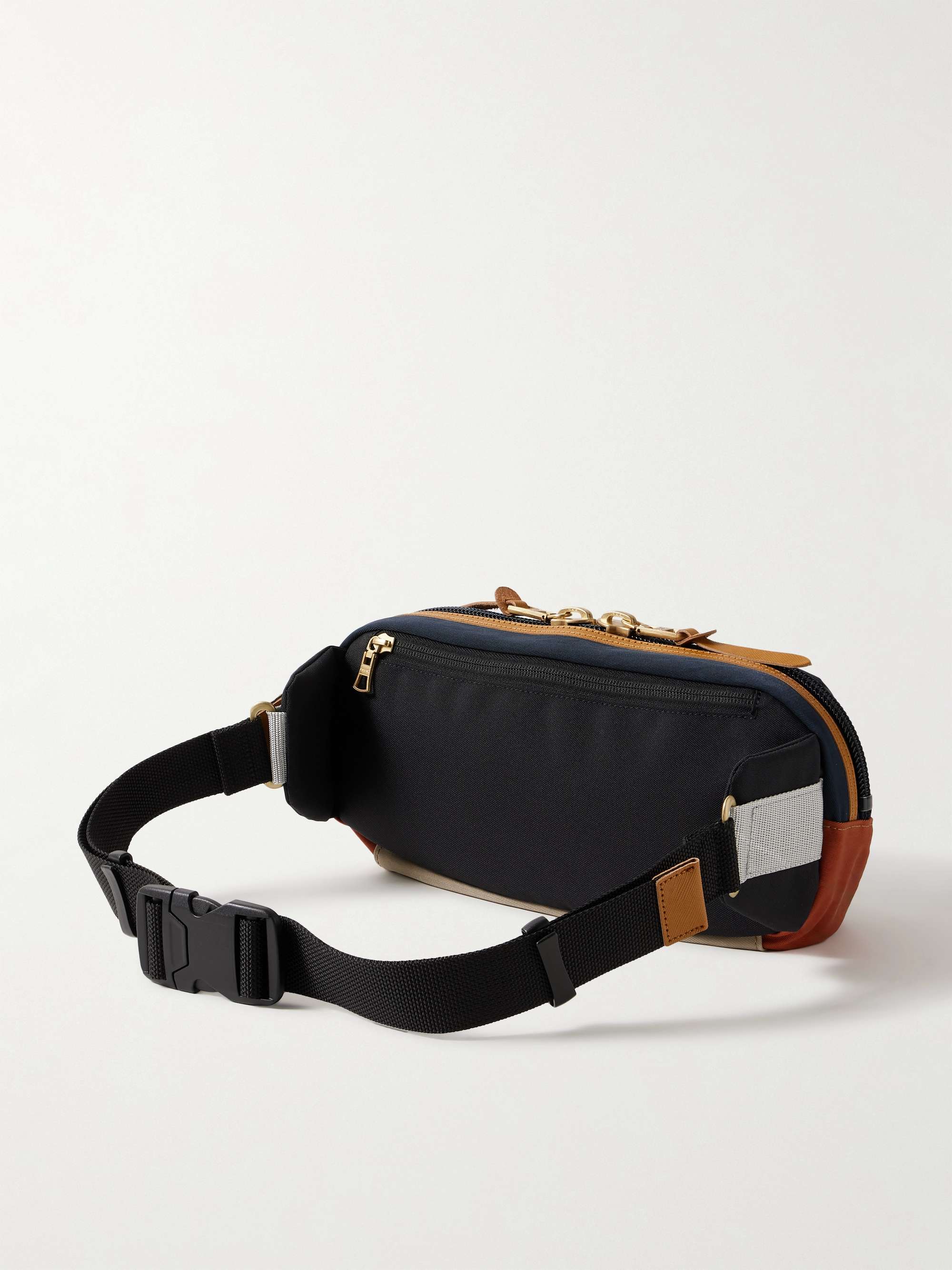 MASTER-PIECE Link Leather-Trimmed Nylon-Twill Belt Bag