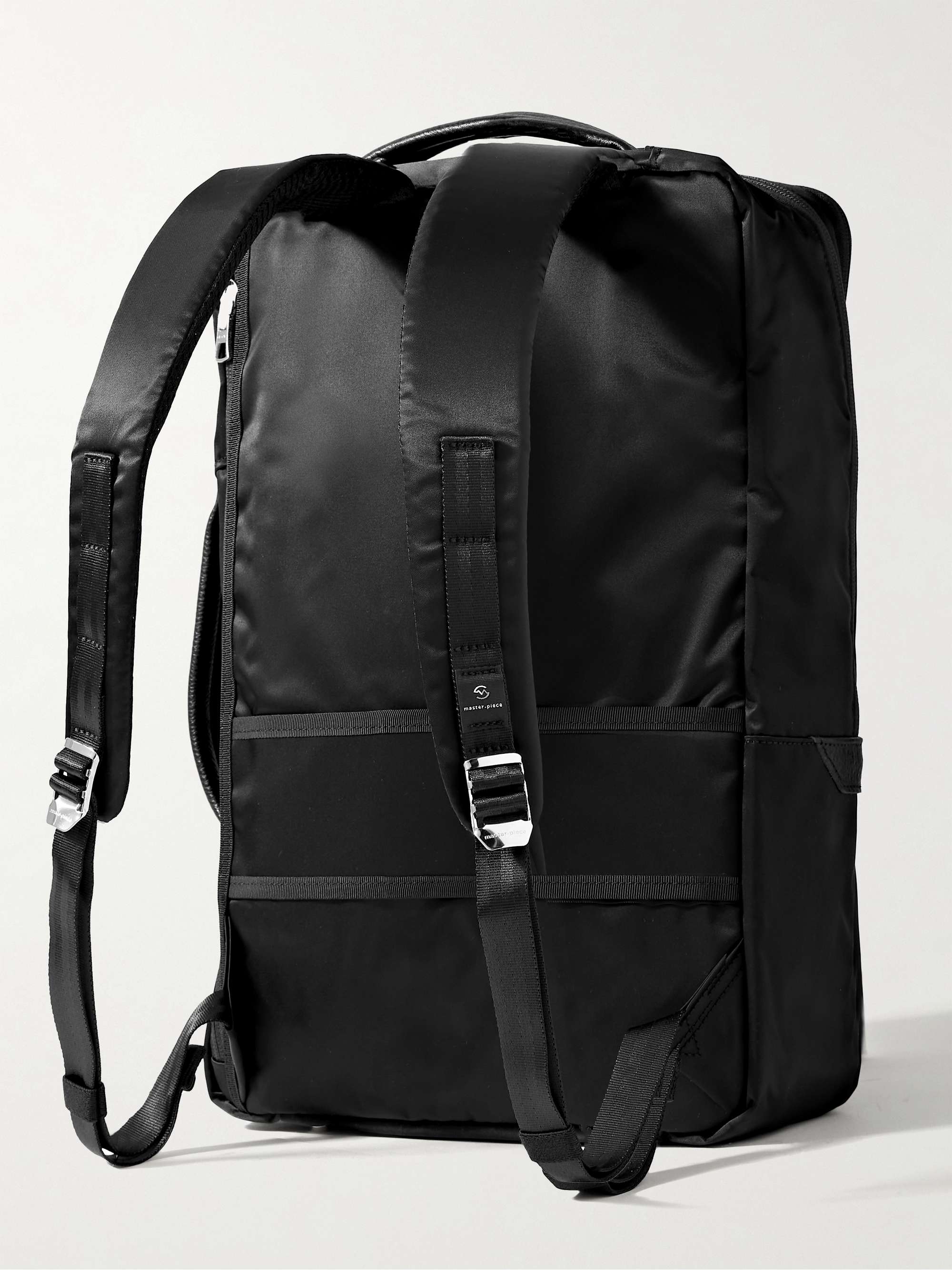 MASTER-PIECE Progress 2Way Leather-Trimmed Nylon-Twill Backpack