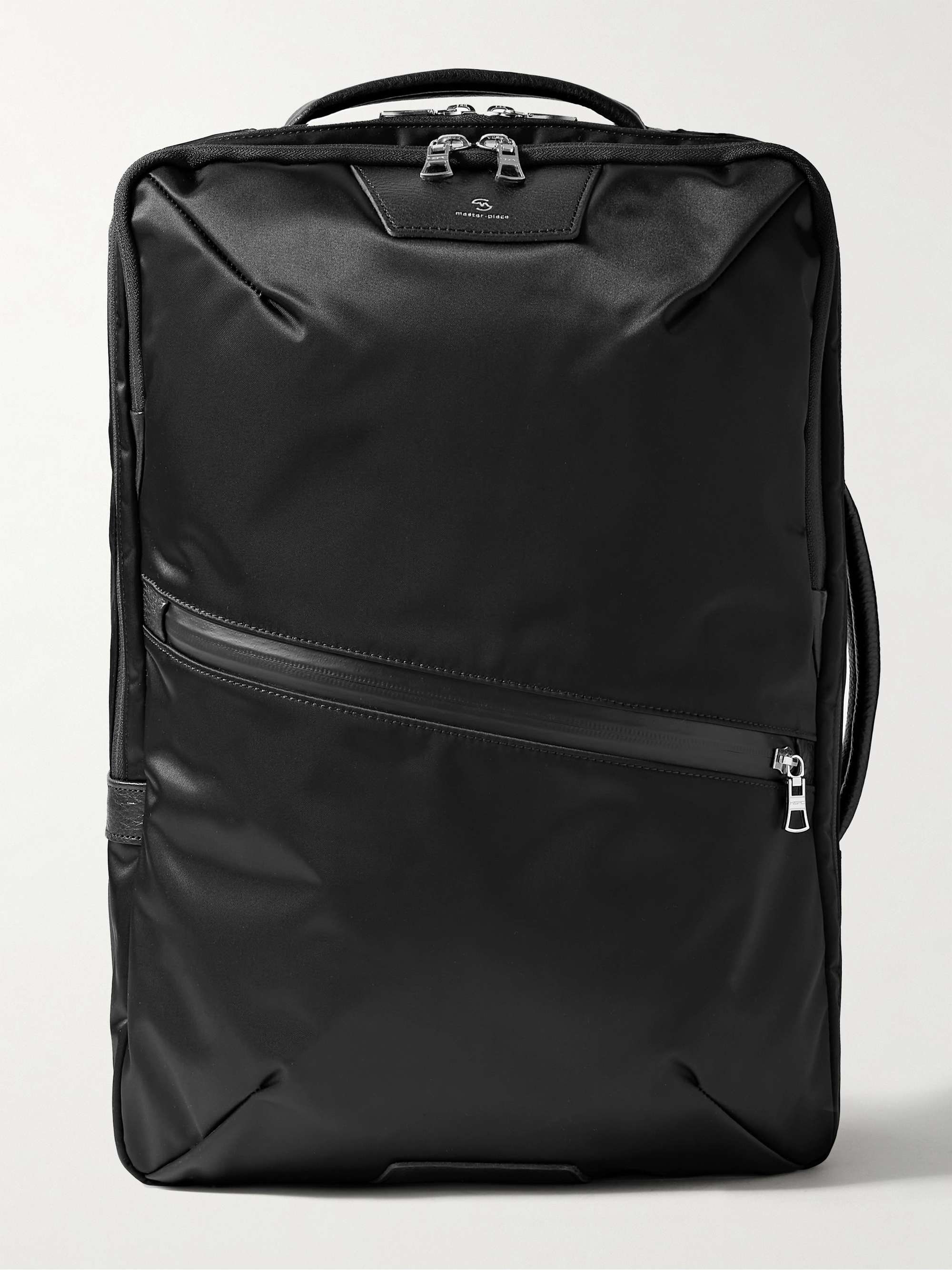 MASTER-PIECE Progress 2Way Leather-Trimmed Nylon-Twill Backpack