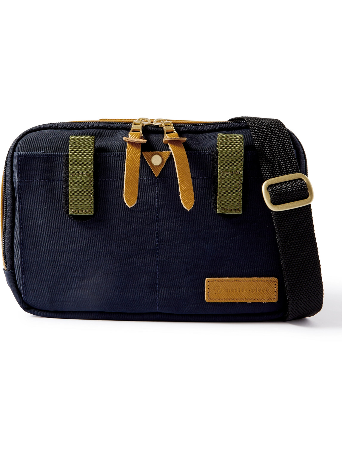 Master-piece Link Small Leather-trimmed Nylon-twill Messenger Bag In Blue