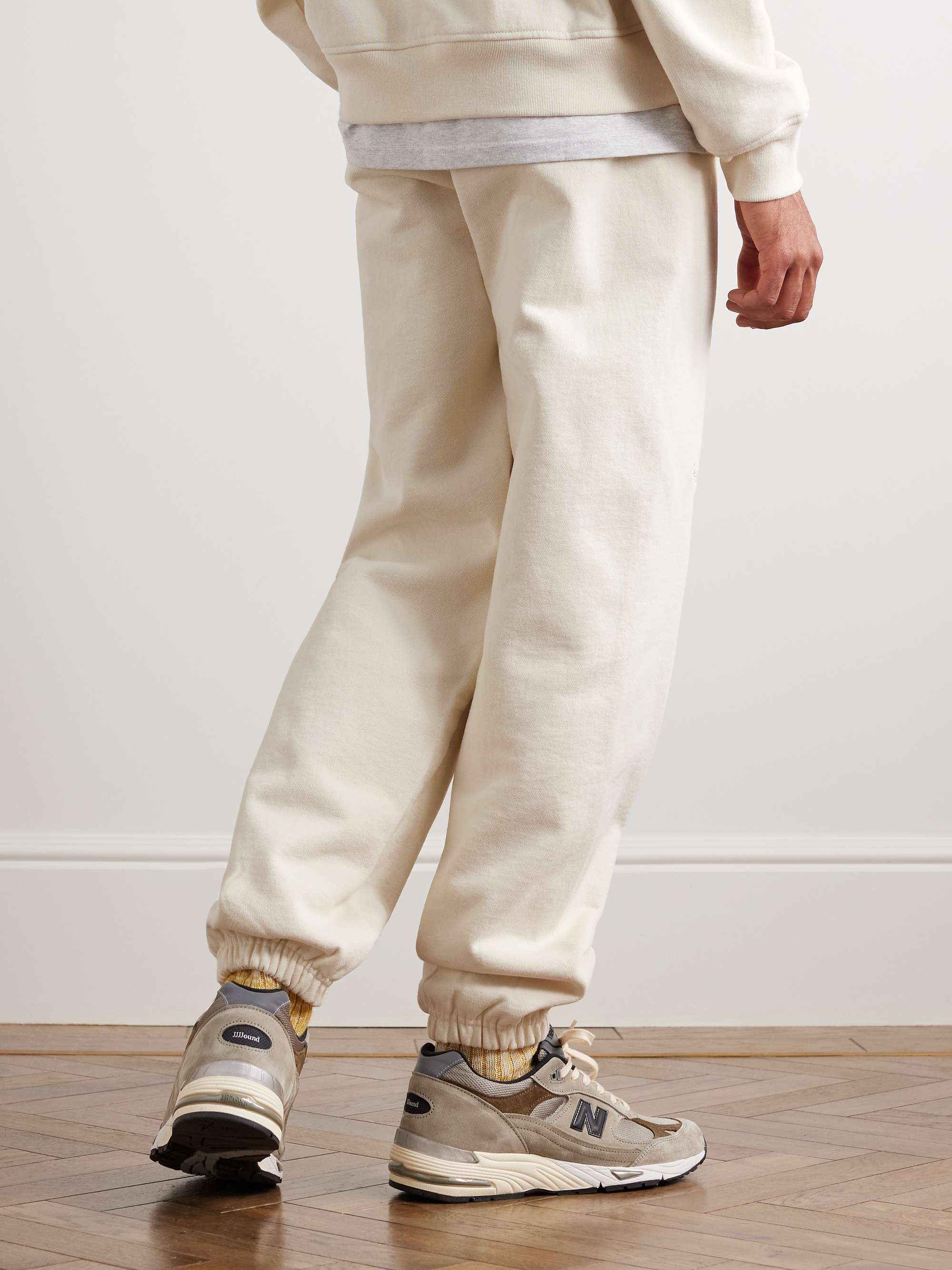 MUSEUM OF PEACE & QUIET Wordmark Tapered Logo-Embroidered Cotton-Jersey Sweatpants
