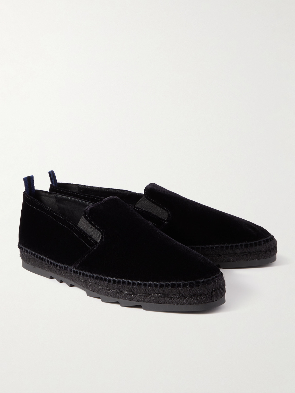 Shop Castaã±er Jona Velvet Espadrilles In Black