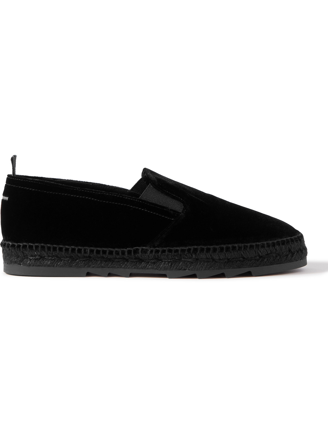 Shop Castaã±er Jona Velvet Espadrilles In Black