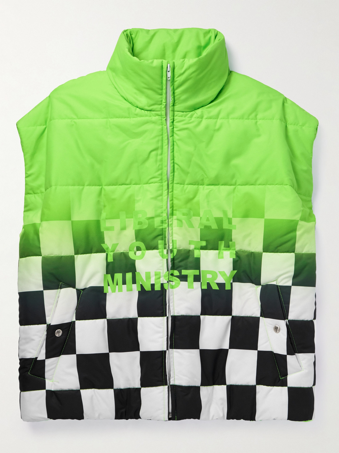 Liberal Youth Ministry Cropped Embellished Printed Leather Jacket