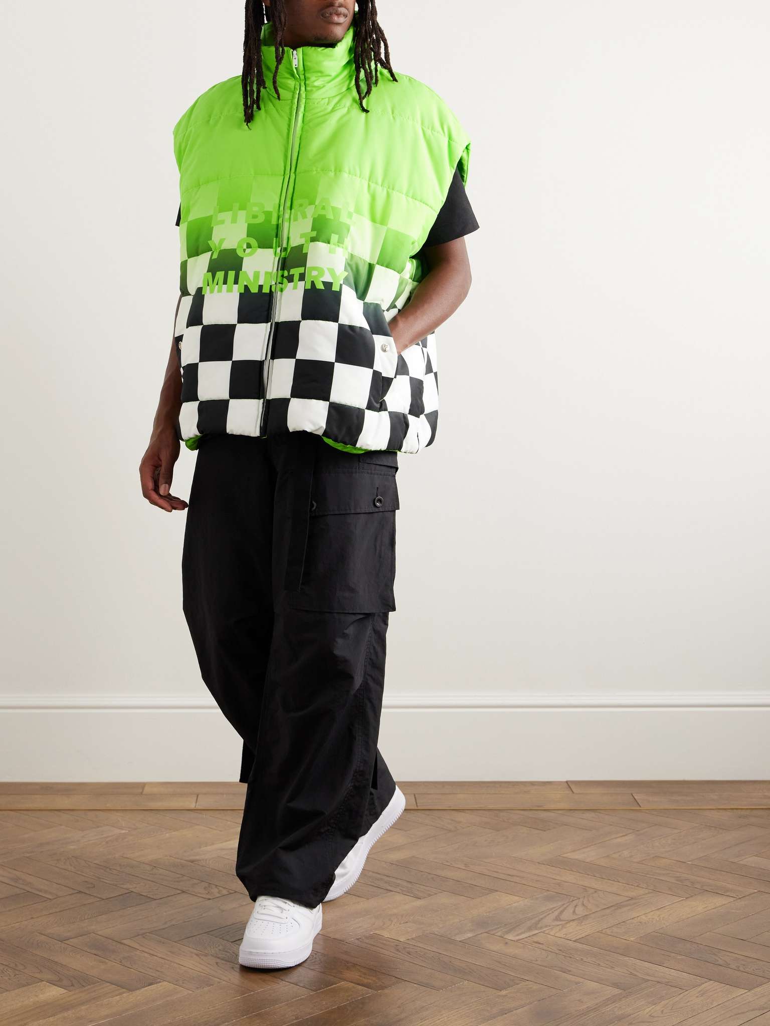 LIBERAL YOUTH MINISTRY Printed Checked Shell Down Gilet for Men | MR PORTER