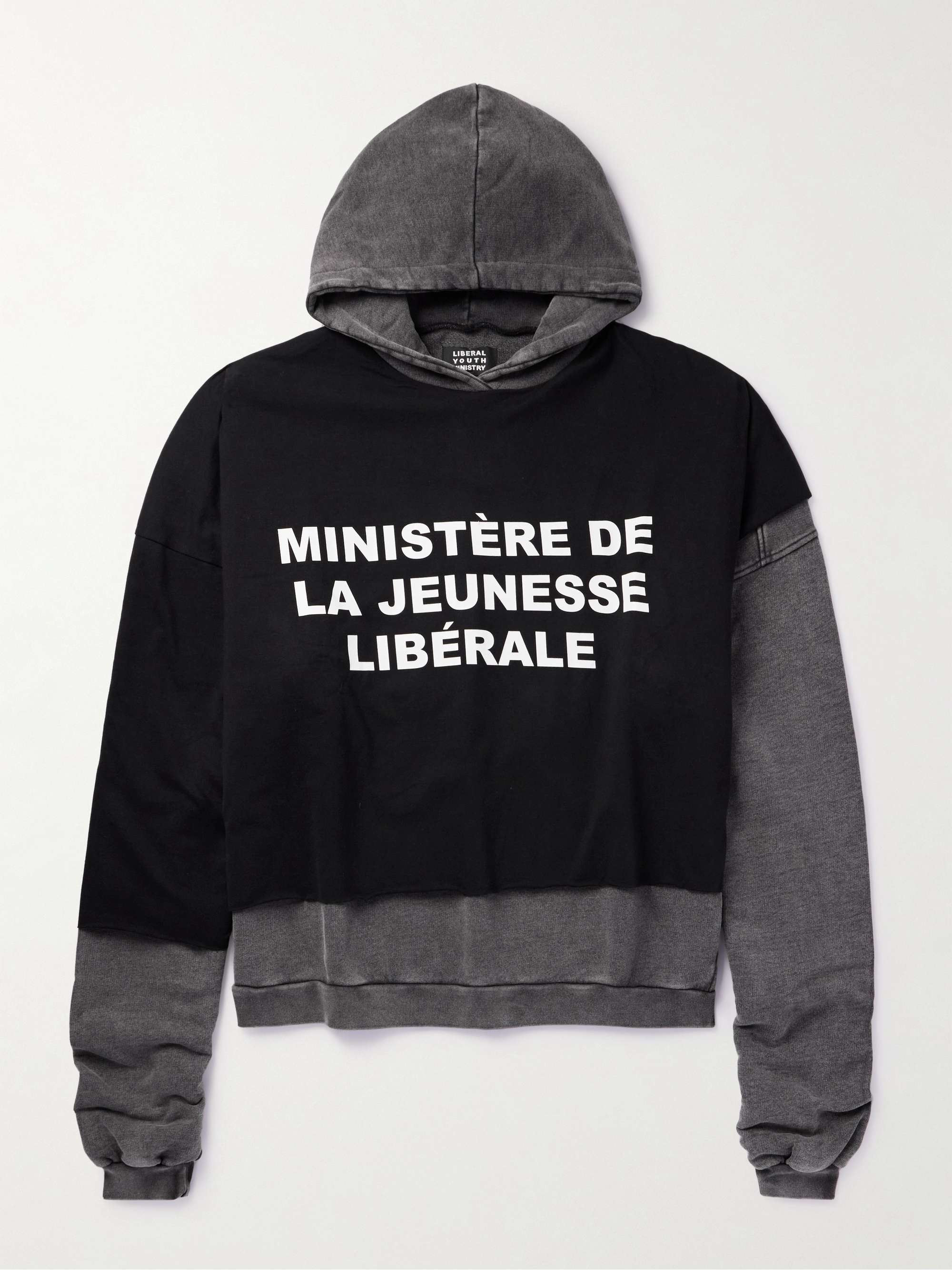 Liberal Youth Ministry logo checkerboard-print hoodie - Orange