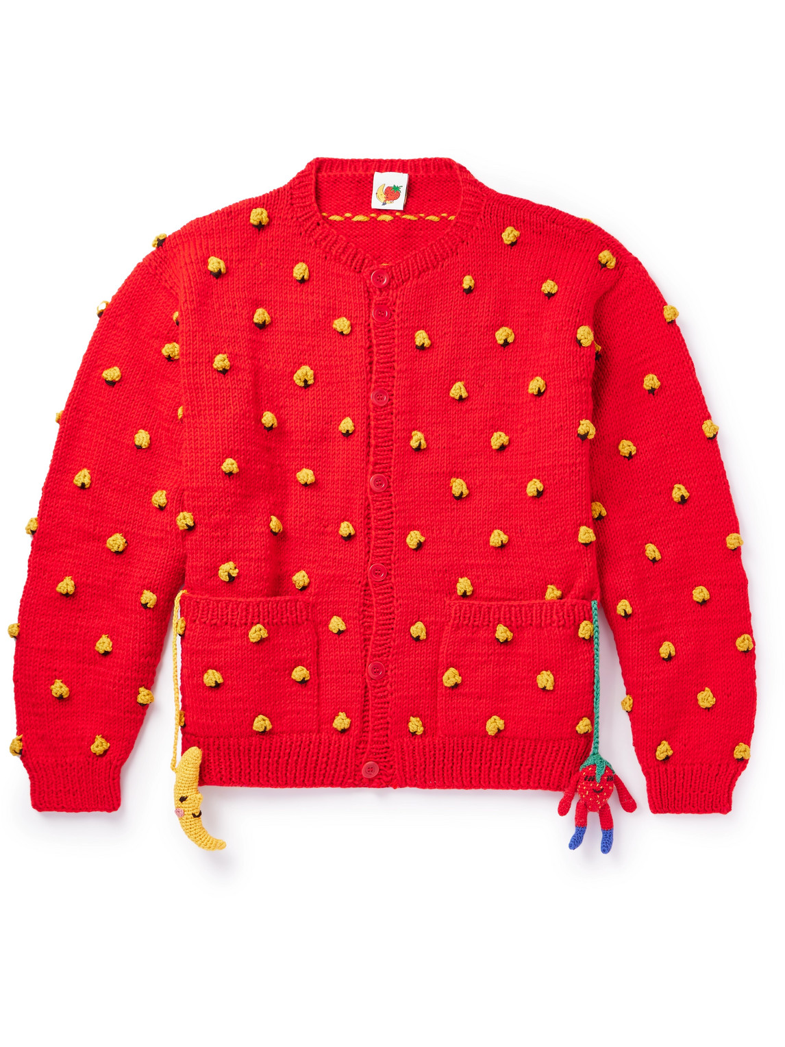 Sky High Farm Stuffies Strawberry Cardigan In Red