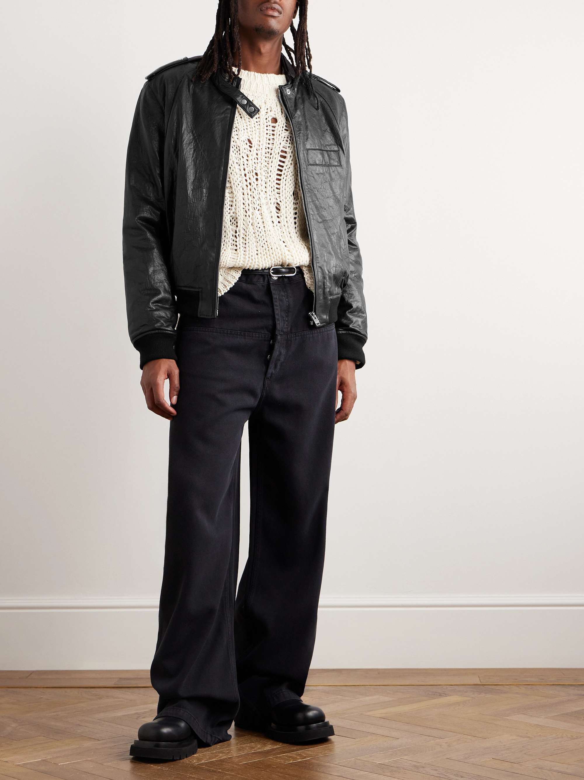 ISABEL MARANT Codaho Crinkled-Leather Bomber Jacket for Men | MR PORTER