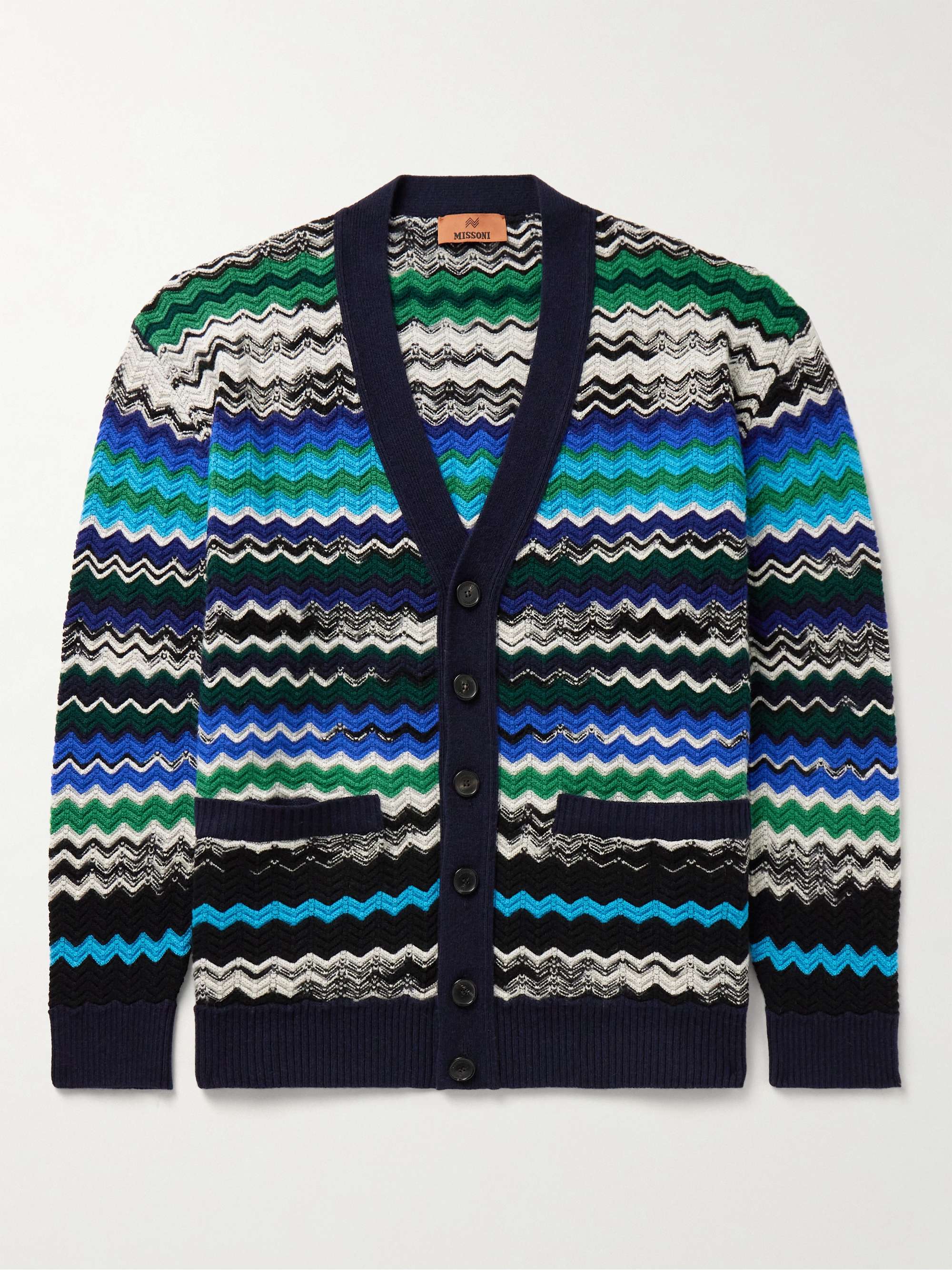 MISSONI Striped Crocheted Wool-Blend Cardigan for Men | MR PORTER