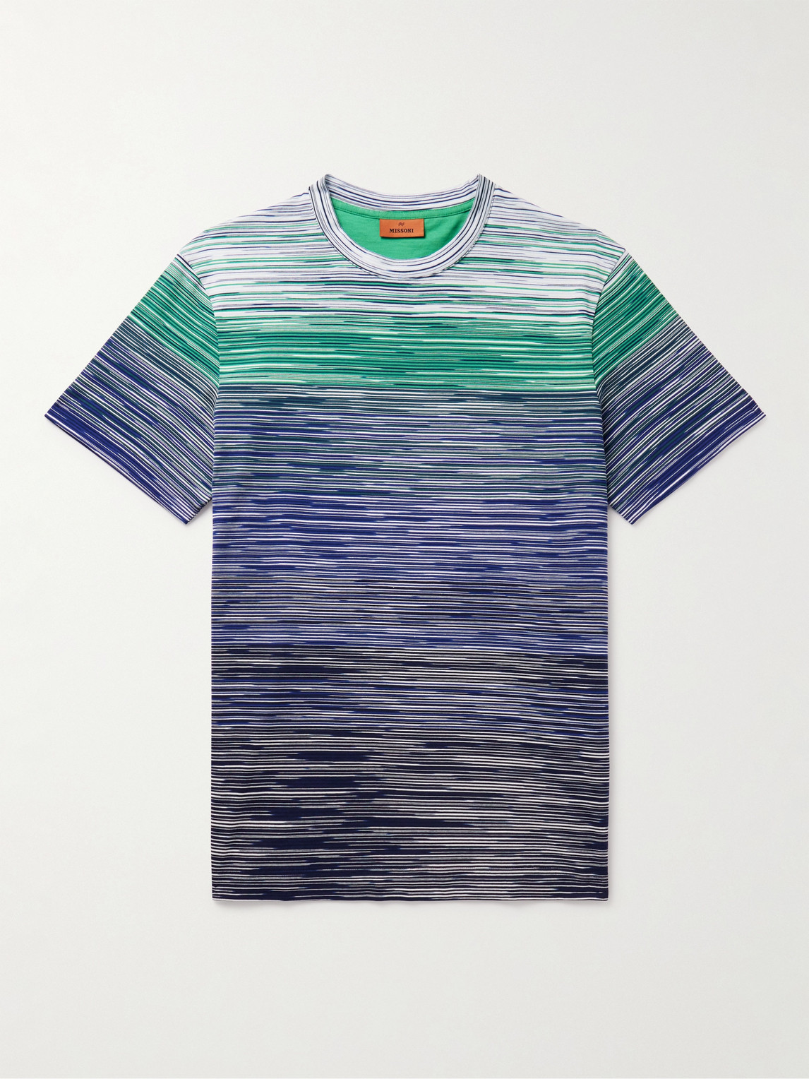 Missoni Gradient-effect Striped Cotton T-shirt In Blue